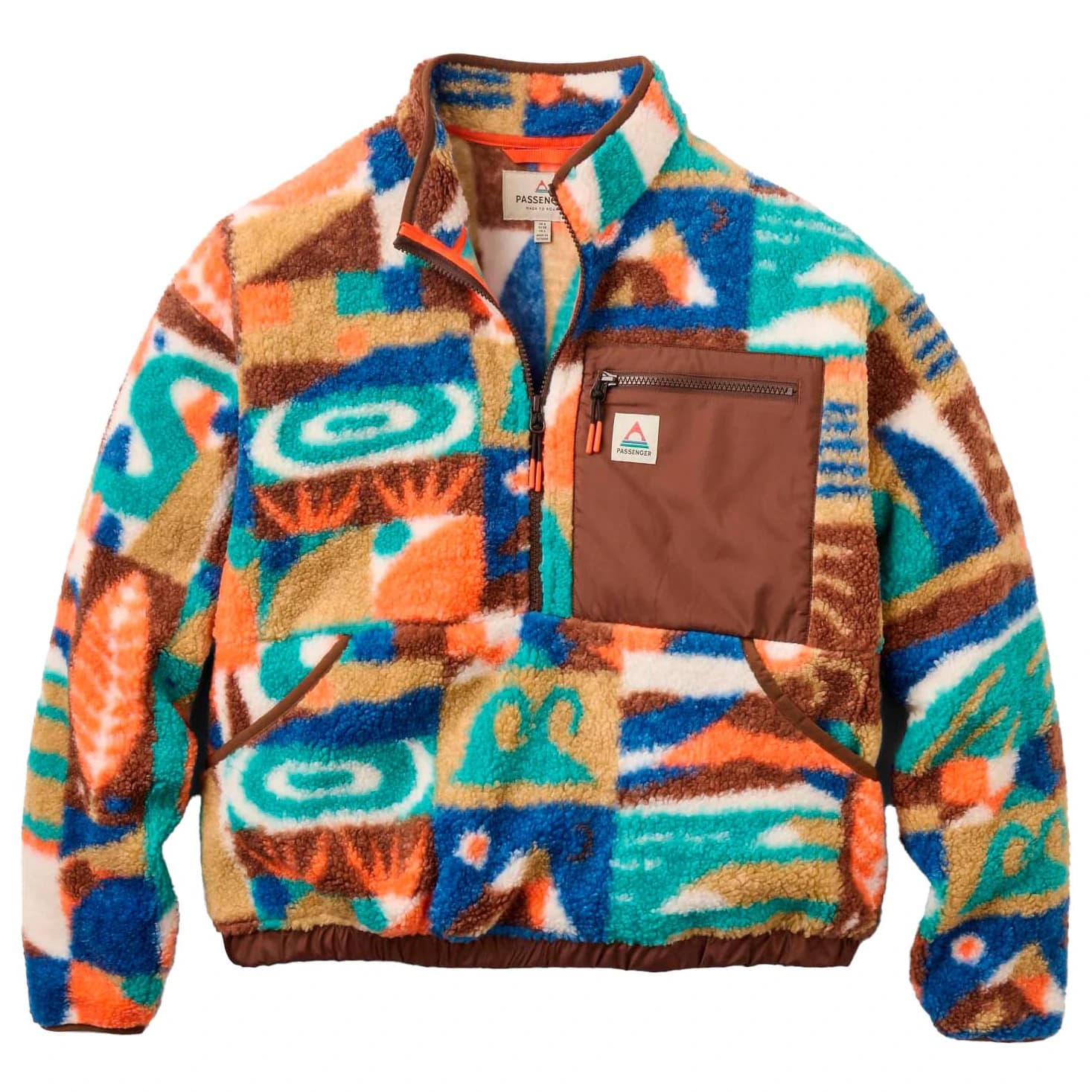 Поларен пуловер Passenger Women's Ravi Recycled Sherpa Fleece Fleece jumper - Lost On Purpose / Pacific Green