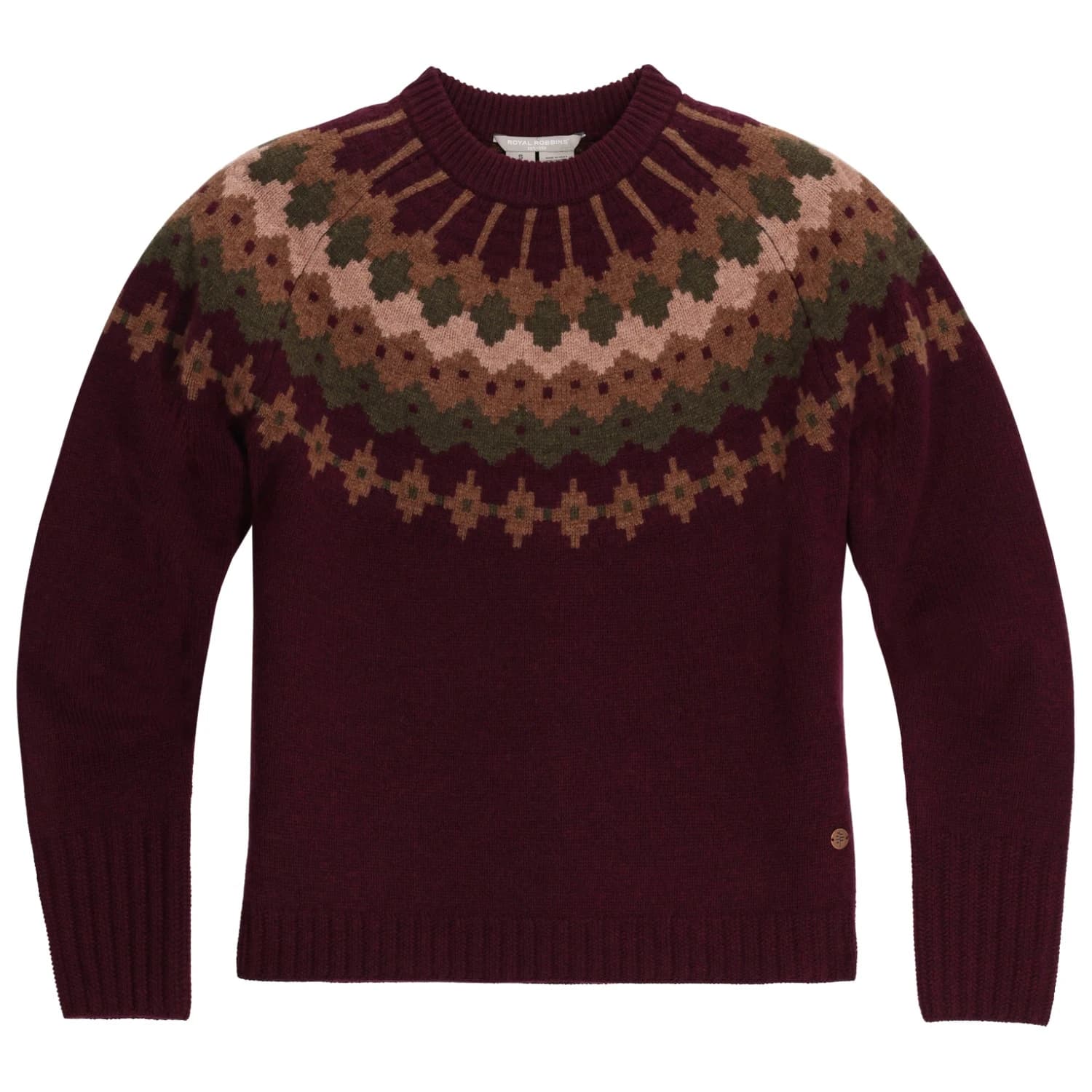Вълнен пуловер Royal Robbins Women's Rockcraft Wool Crew Merino jumper - Loganberry Htr Snowcreek Pt