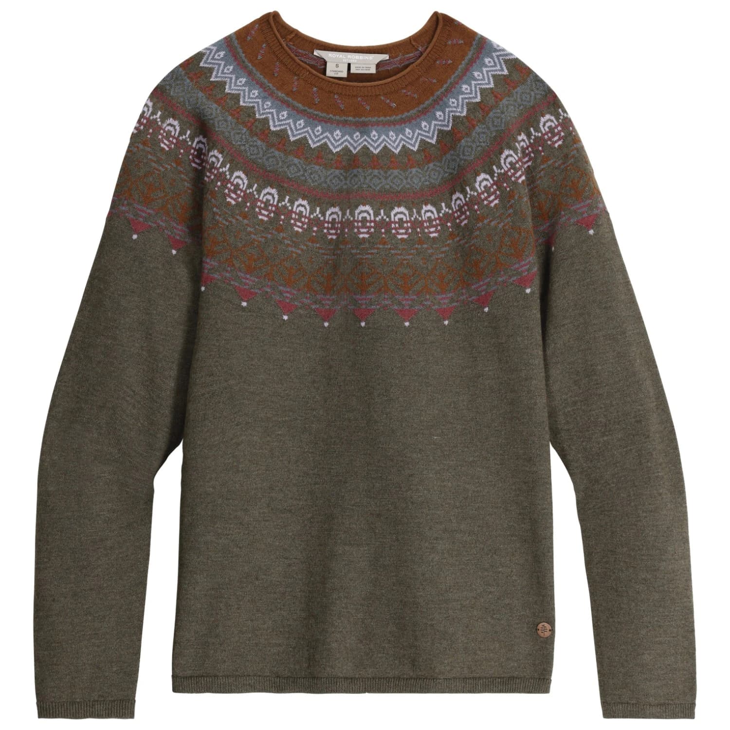 Пуловер Royal robbins Women's Westlands Fairisle Crew Merino jumper - Everglade Htr Monarch Pt