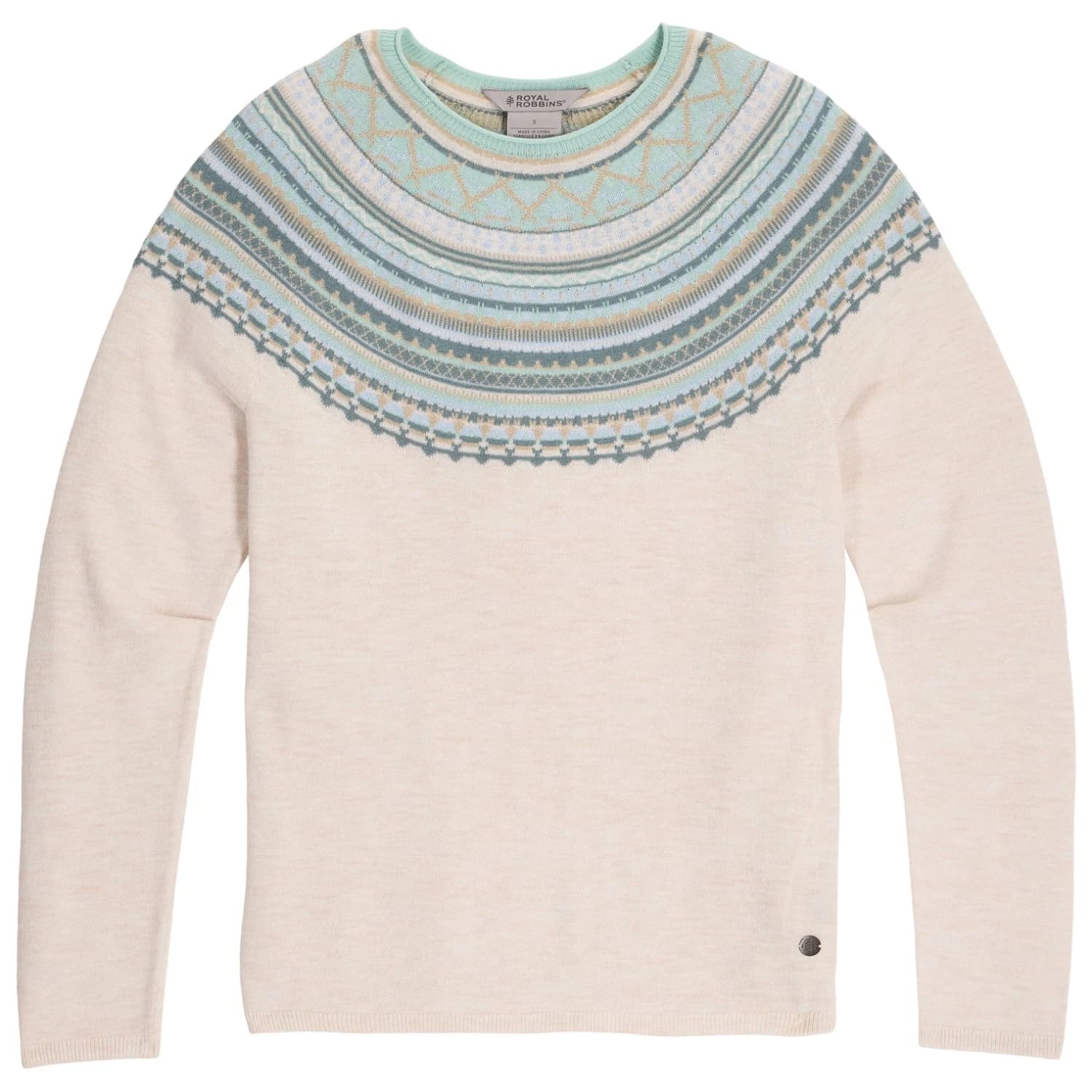 Пуловер Royal Robbins Women's Westlands Fairisle Crew Merino jumper - Chalk Htr Manzanita Pt