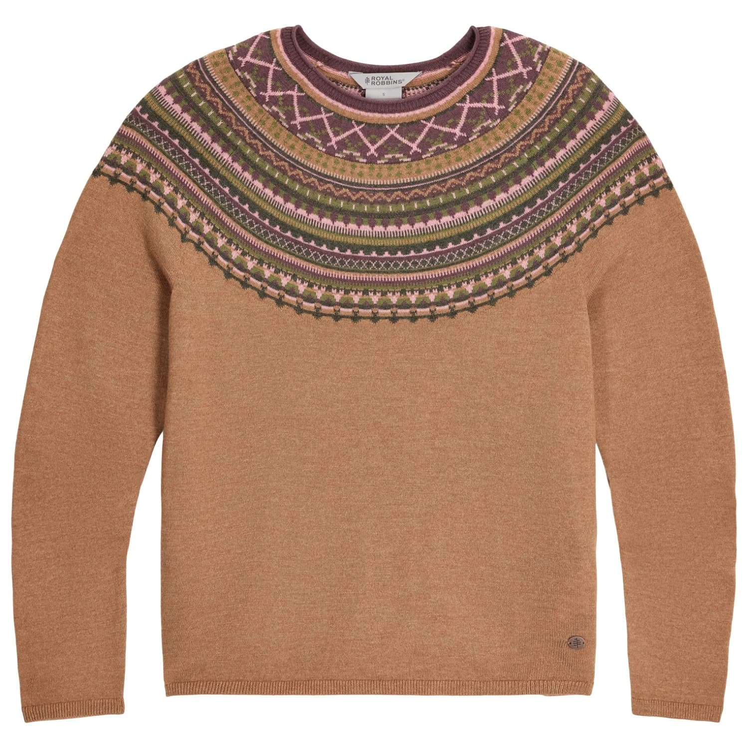 Пуловер Royal Robbins Women's Westlands Fairisle Crew Merino jumper - Tawny Htr Manzanita Pt
