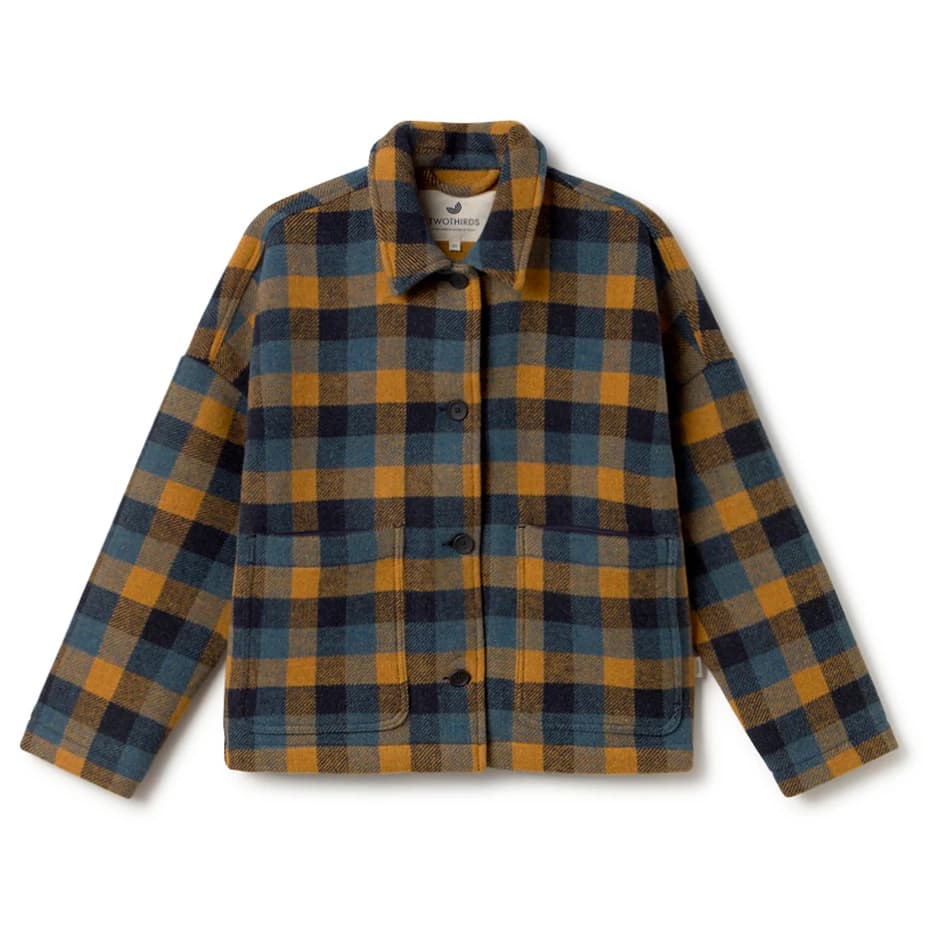 Дамско вълнено яке Twothirds Women's Connacht Wool jacket - Mustard Check