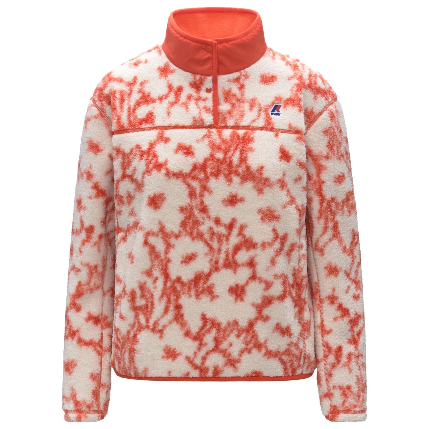 Дамско поларено яке K-way Women's Benedicte Orsetto Print Fleece jacket - Ecru / Orange Fiesta