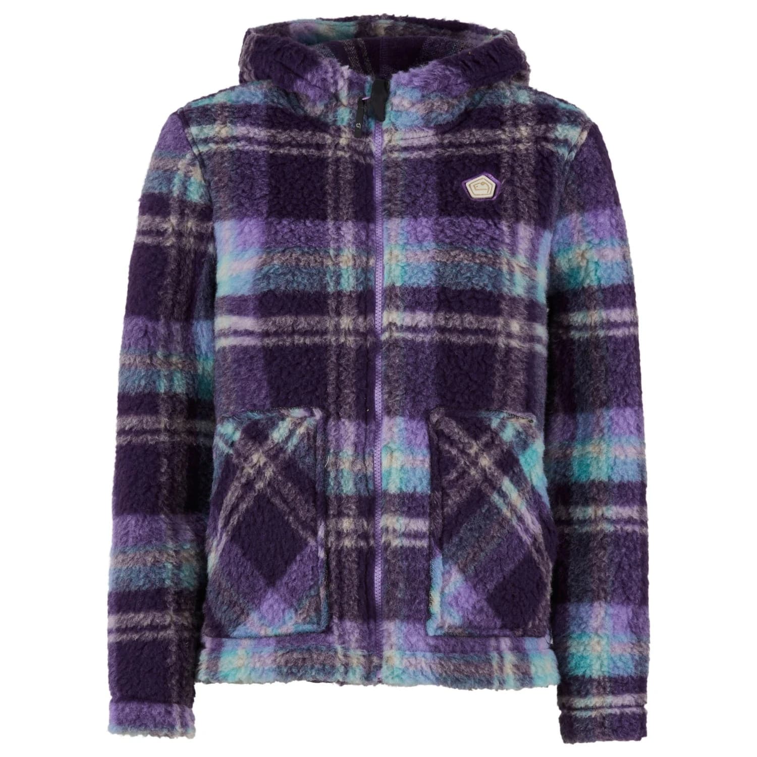 Вълнено яке E9 Women's Anais Zip-up hoodie - Purple Tartan