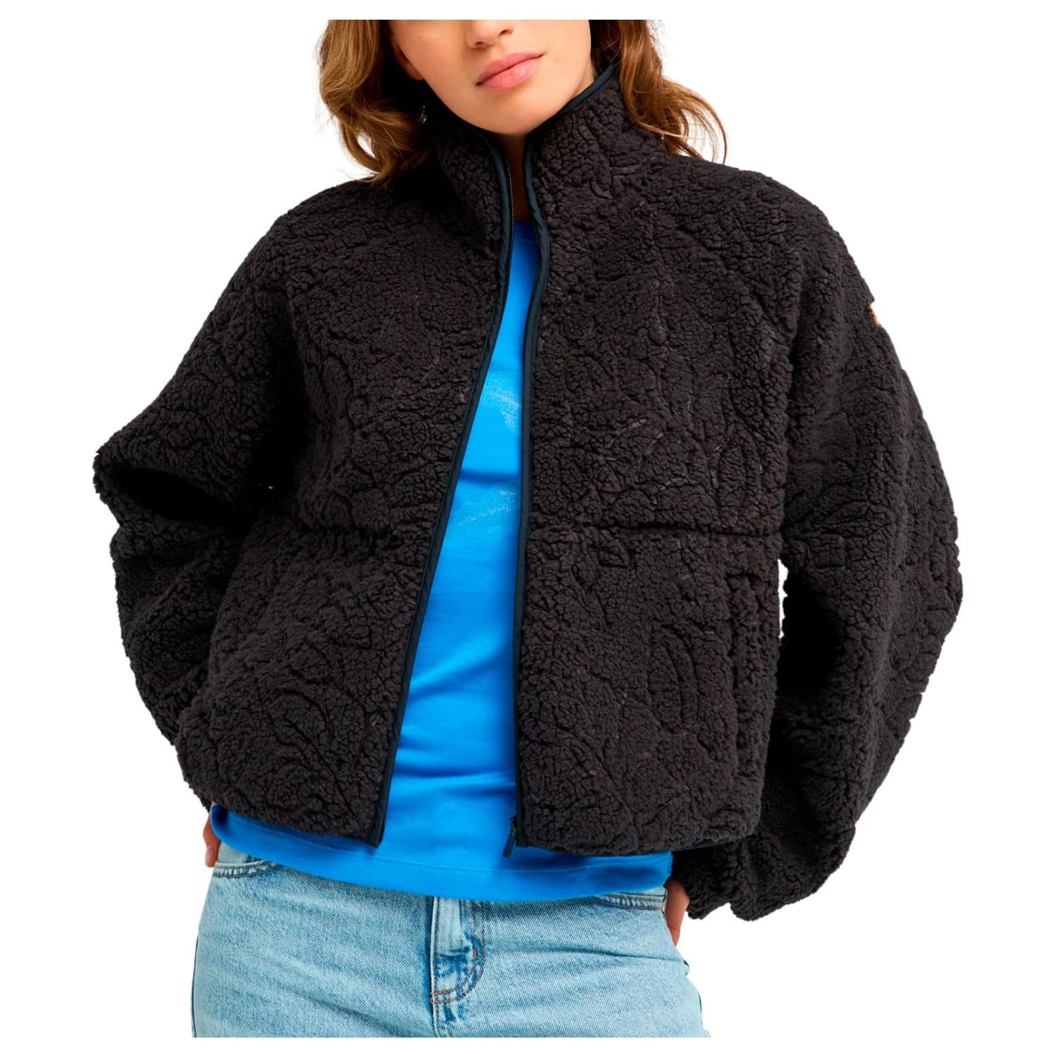 Дамско поларено яке Roxy Women's Blurry Cloud Print Fleece jacket - Anthracite Outline Mo