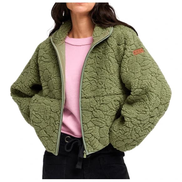 Поларено яке Roxy Women's Blurry Cloud Print Fleece jacket - Oil Green Outline Mo