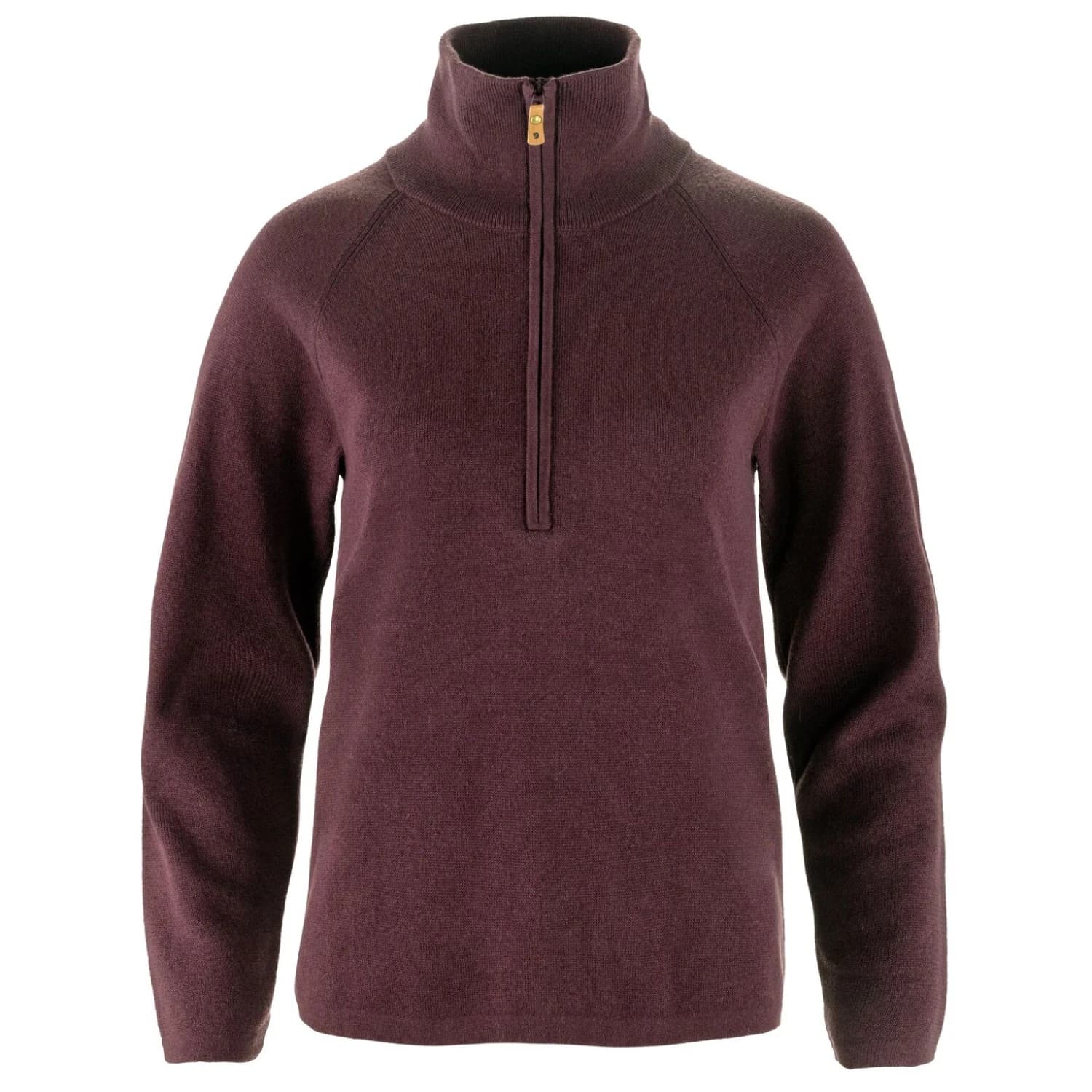 Дамски вълнен пуловер Fjällräven Women's Övik Lite Half Zip Wool jumper - Port