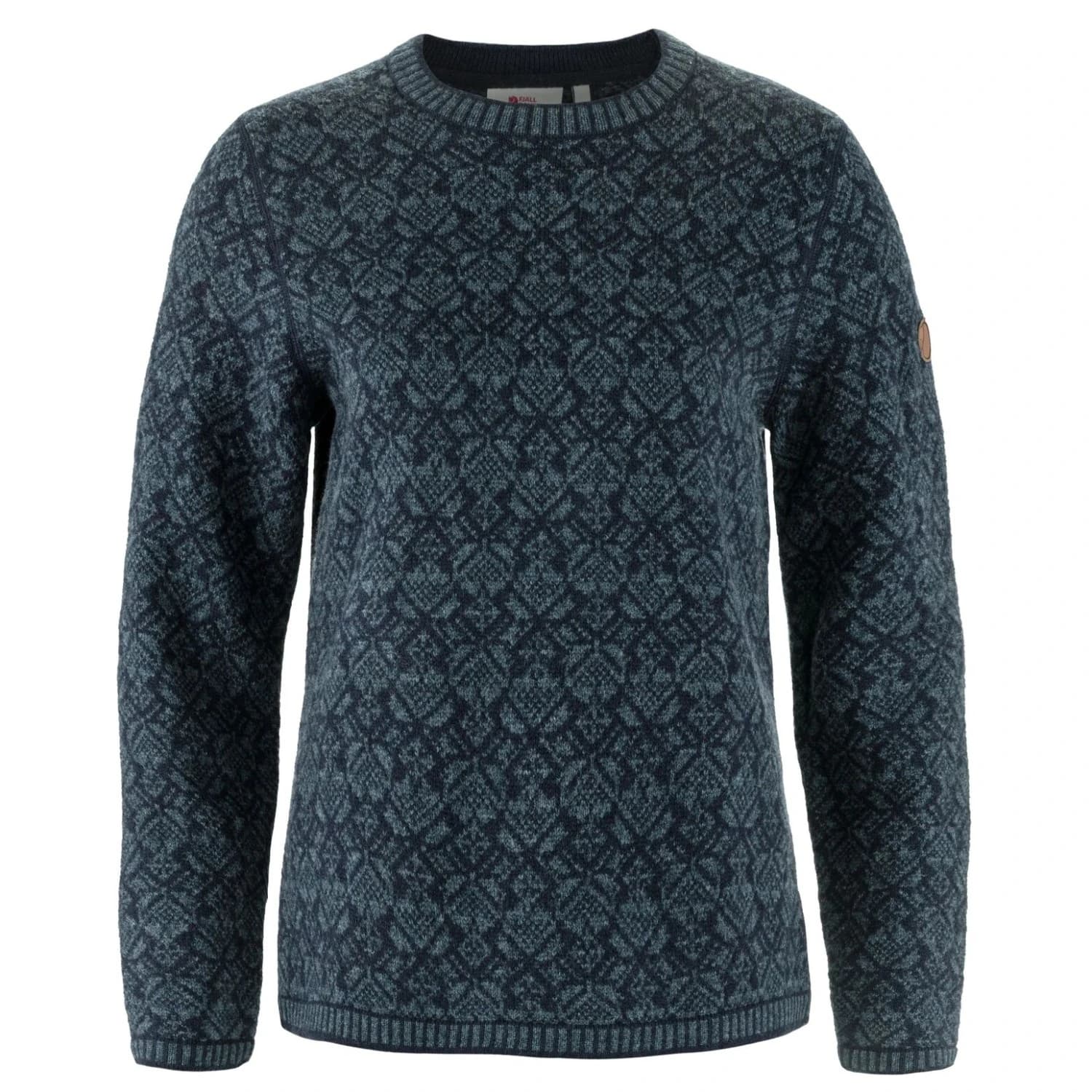 Дамски вълнен пуловер Fjällräven Women's Snow Round Neck Sweater Wool jumper - Dark Navy