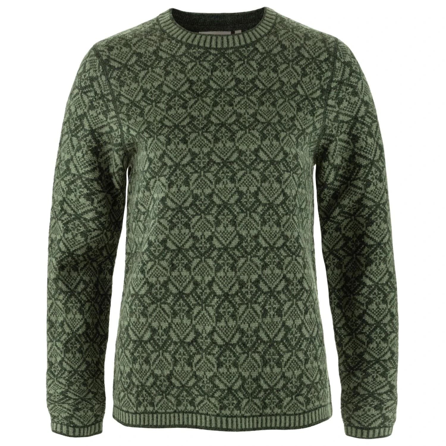Дамски вълнен пуловер Fjällräven Women's Snow Round Neck Sweater Wool jumper - Deep Forest