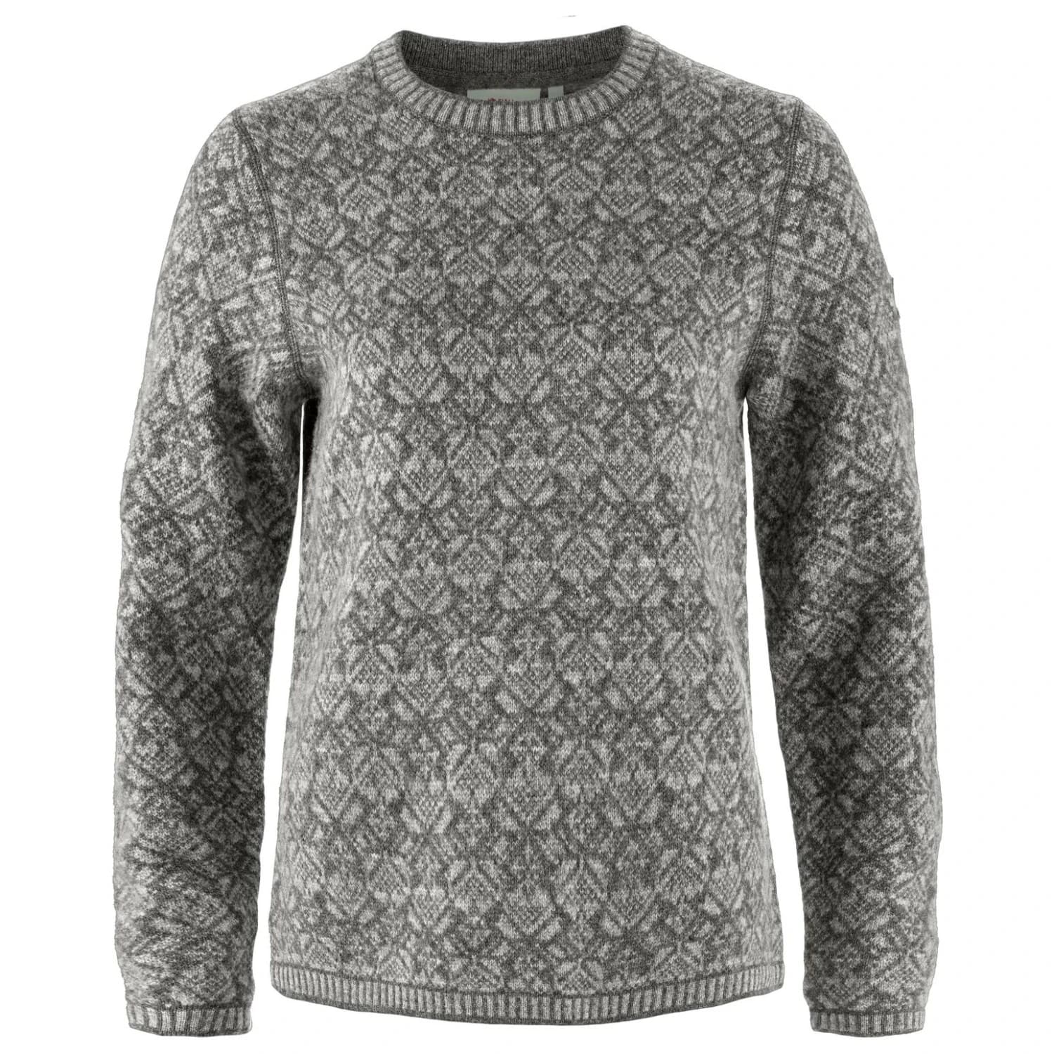 Дамски вълнен пуловер Fjällräven Women's Snow Round Neck Sweater Wool jumper - Grey