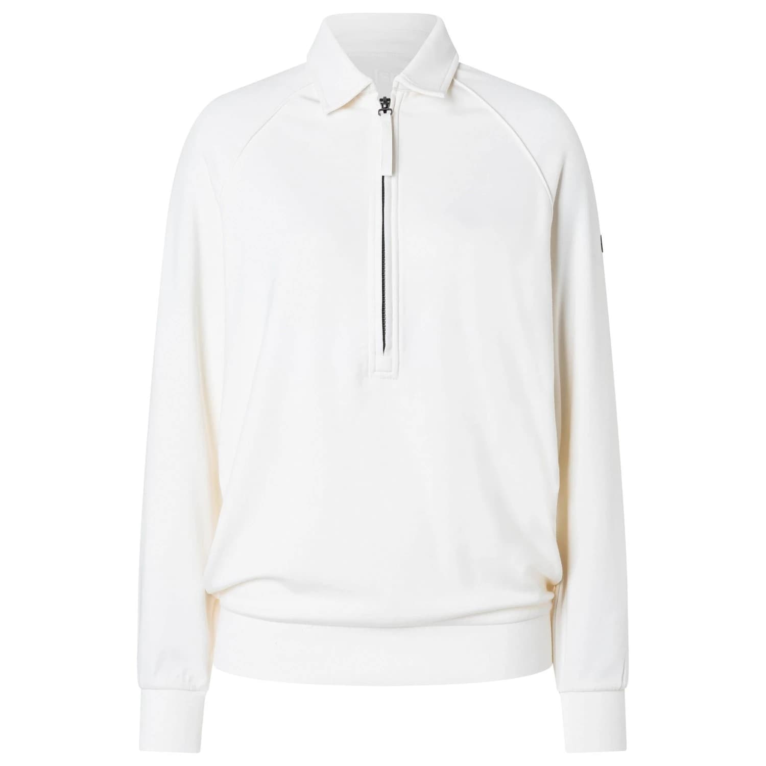 Дамски вълнен пуловер super.natural Women's 1/4 Zip Sweater Jumper - Fresh White