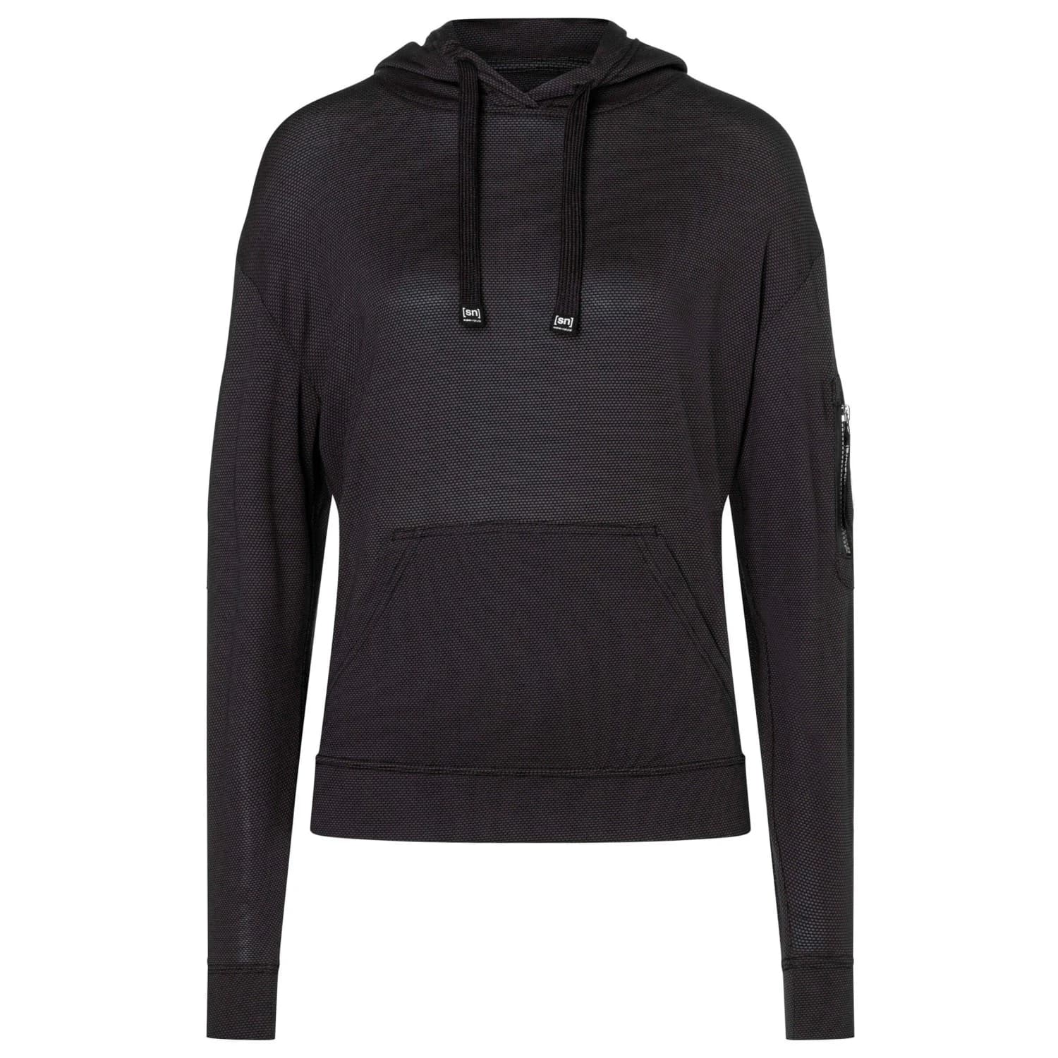 Дамски вълнен пуловер super.natural Women's Air Hoodie - Jet Black