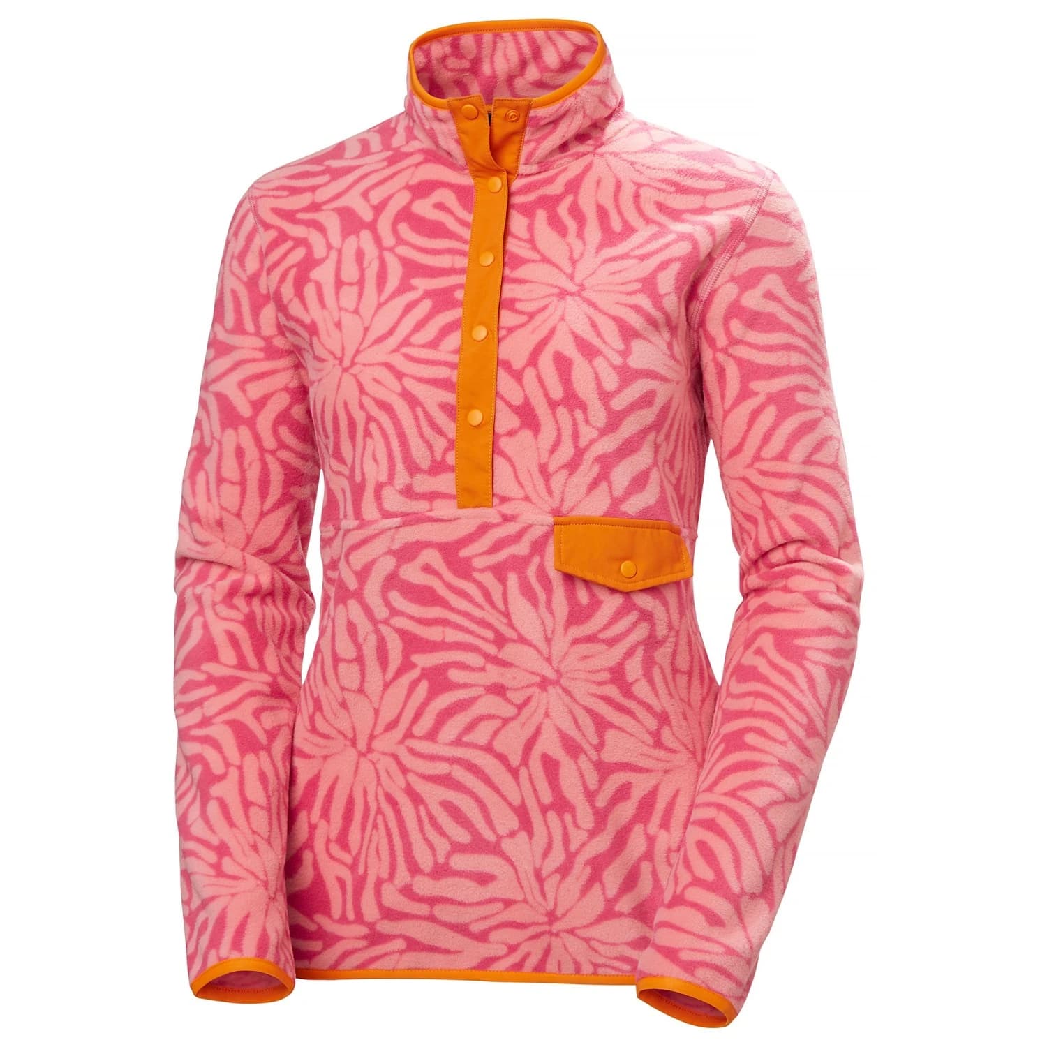 Дамски поларен пуловер Helly Hansen Women's Maridalen Printed Fleece Fleece jumper - Coral Almond Aop