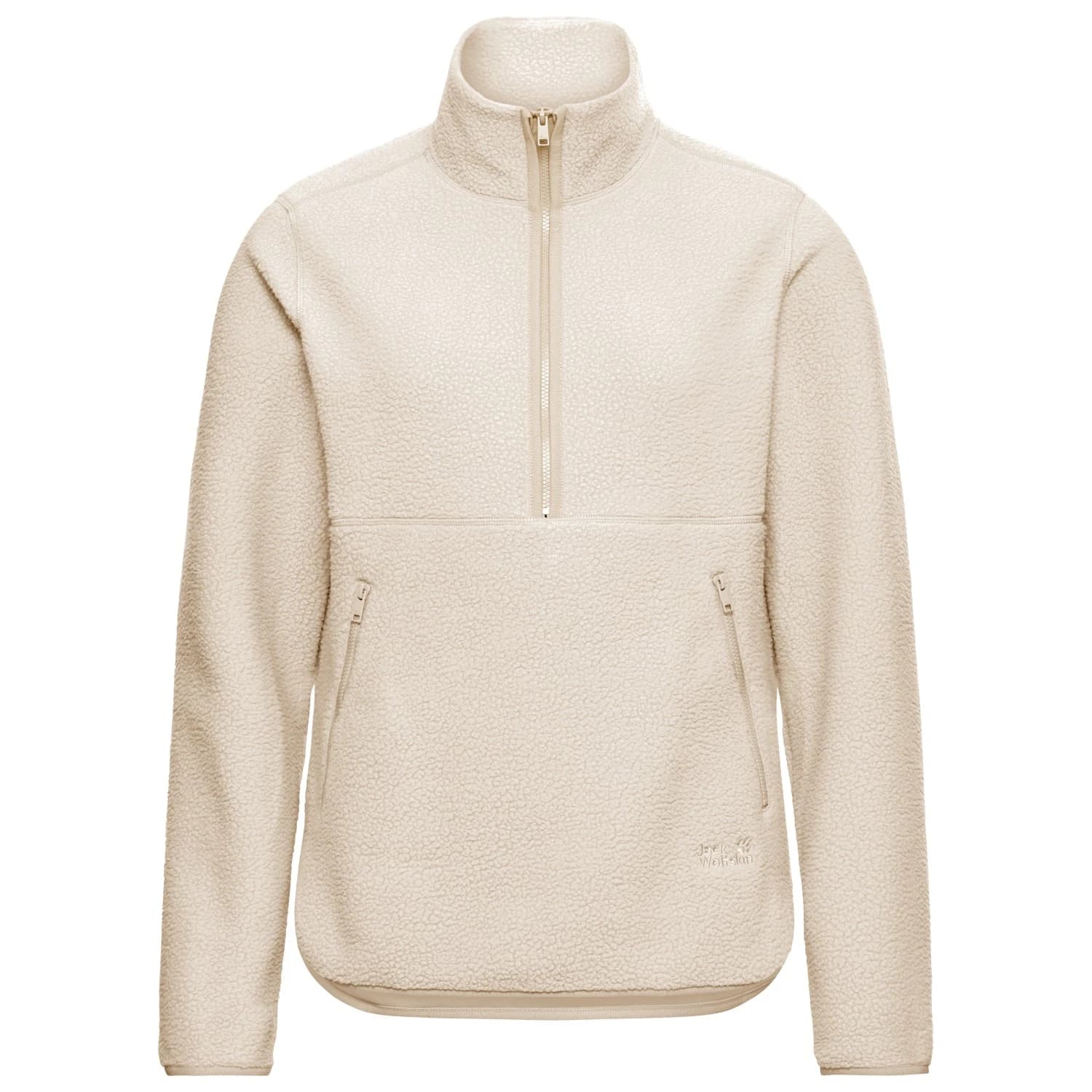 Дамски поларен пуловер Jack wolfskin Women's Lite Curl Halfzip Fleece jumper - Oyster