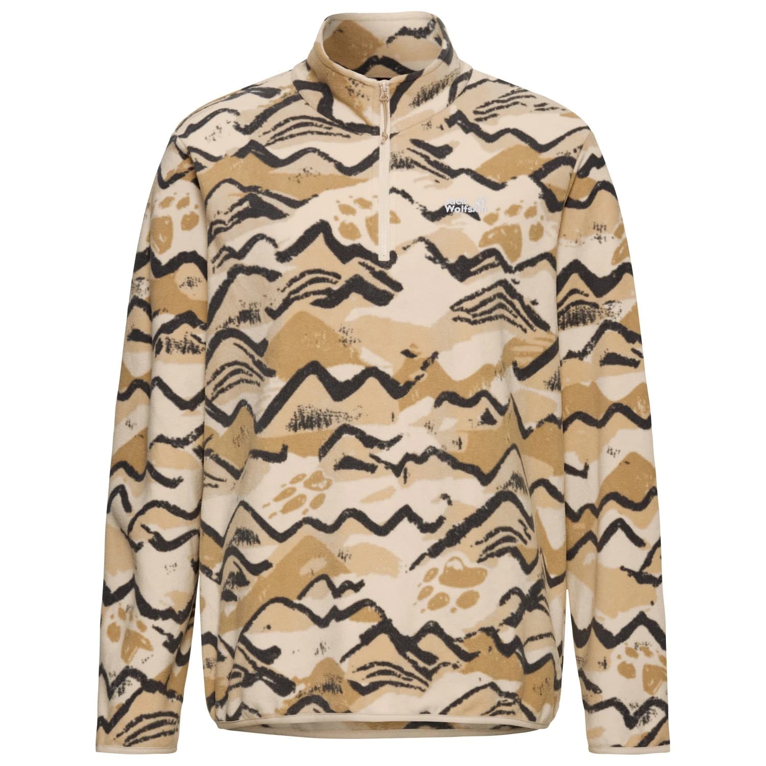 Дамски поларен пуловер Jack wolfskin Women's Paw Era 100 Print Halfzip Fleece jumper - Mountain Paw Oyster