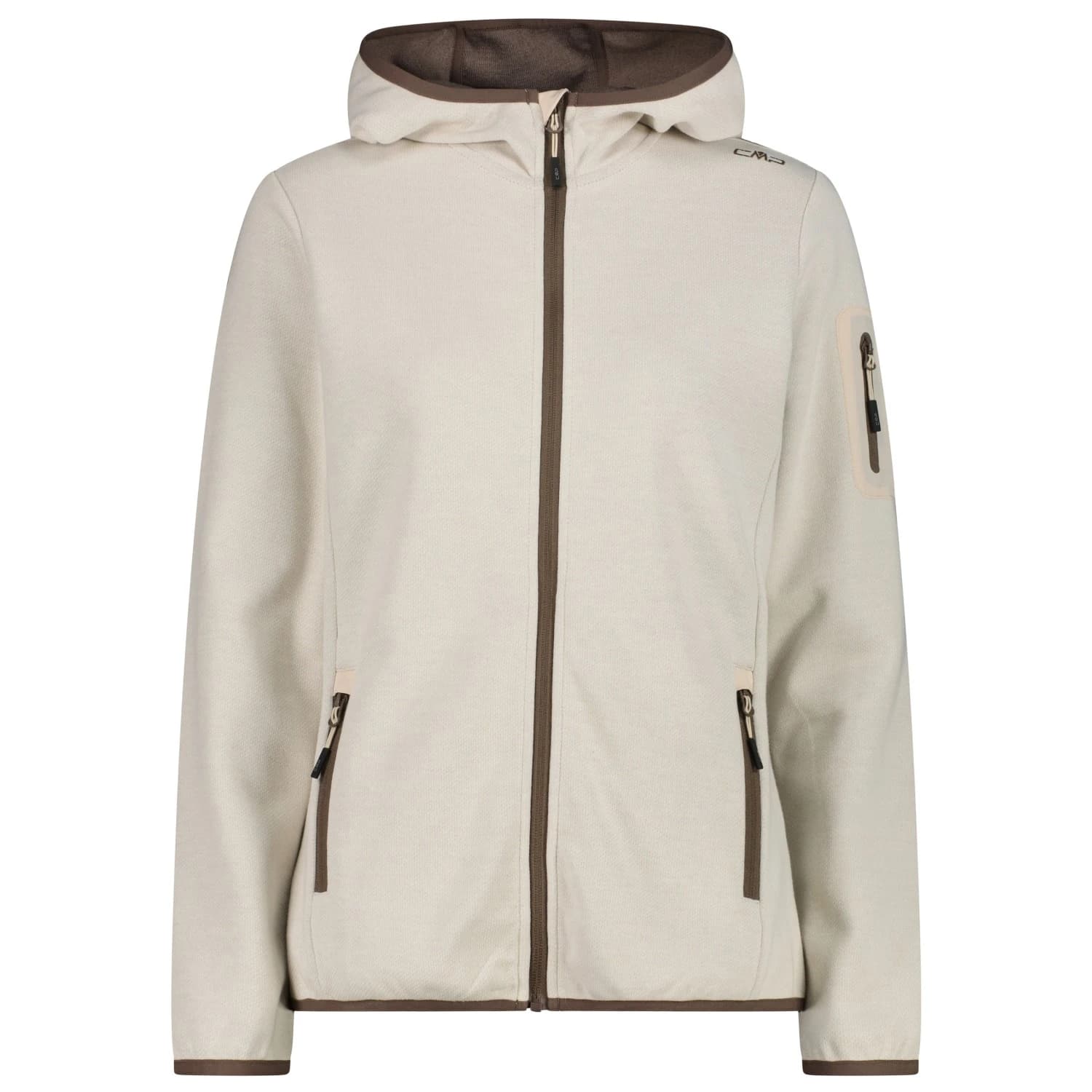 Дамско поларено яке CMP Women's Jacket Fix Hood with Sleeve Pocket Fleece jacket - Cream / Off White