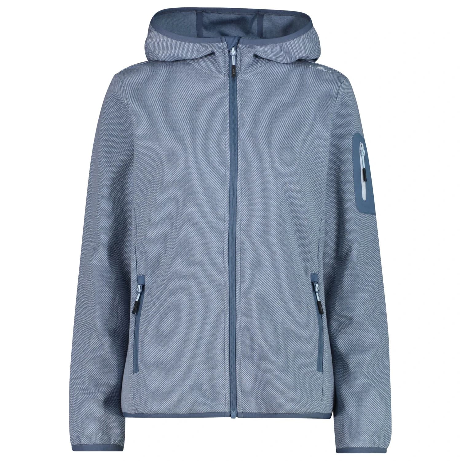 Дамско поларено яке CMP Women's Jacket Fix Hood with Sleeve Pocket Fleece jacket - Space / Sky Blue
