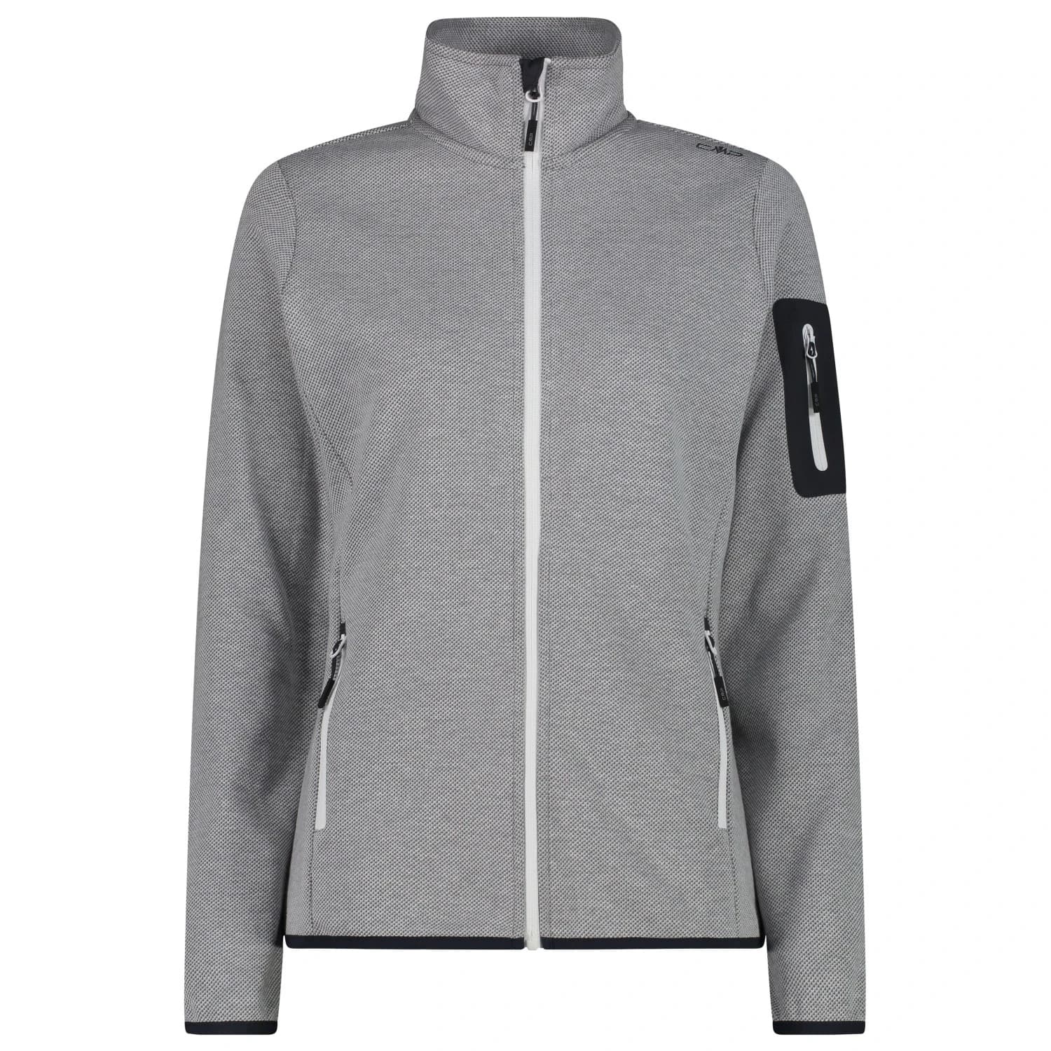 Дамско поларено яке CMP Women's Jacket Jacquard Knitted Fleece jacket - Bianco / Graffite
