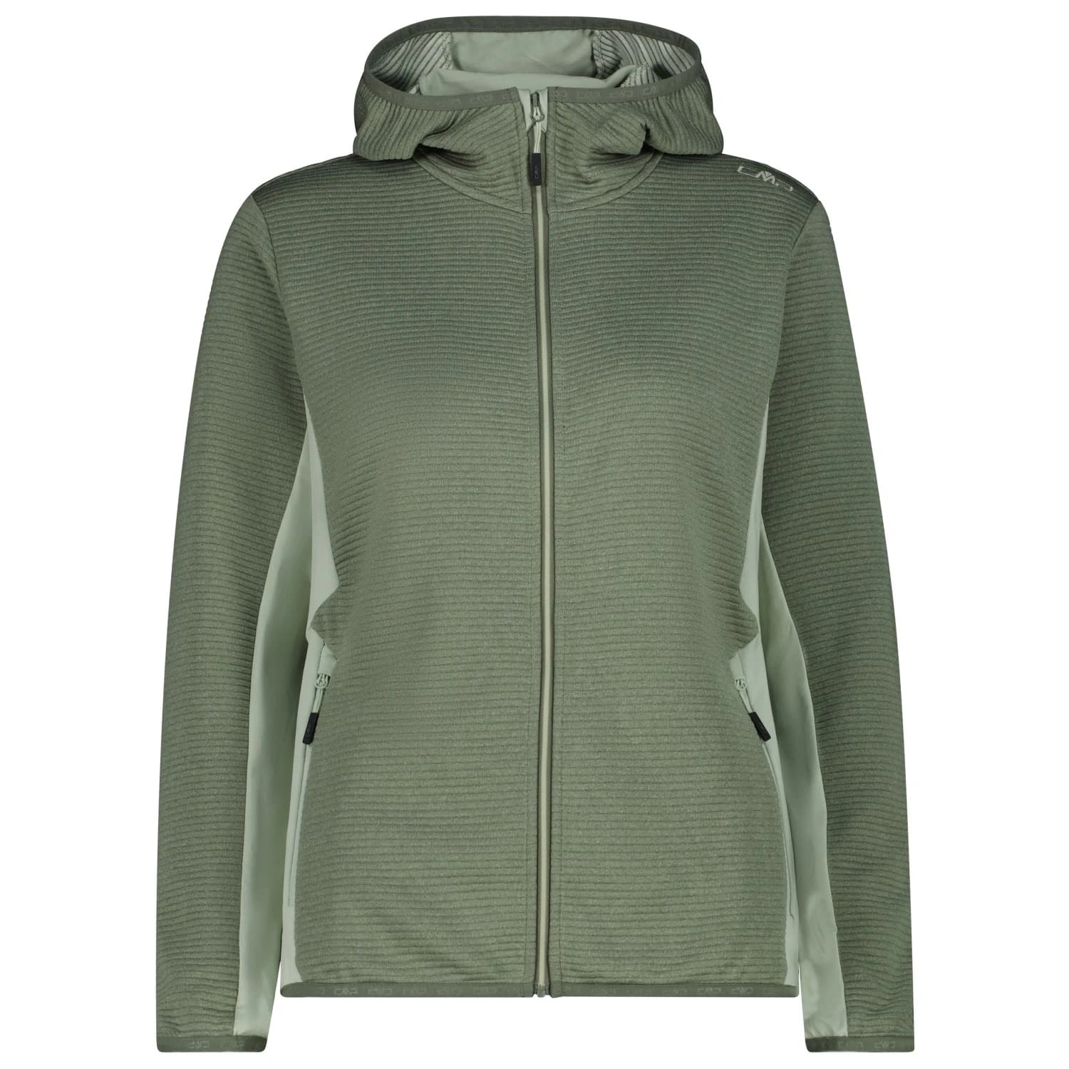 Дамско поларено яке CMP Women's Striped Jacquard Jacket Fix Hood Fleece jacket - Avocado Melange