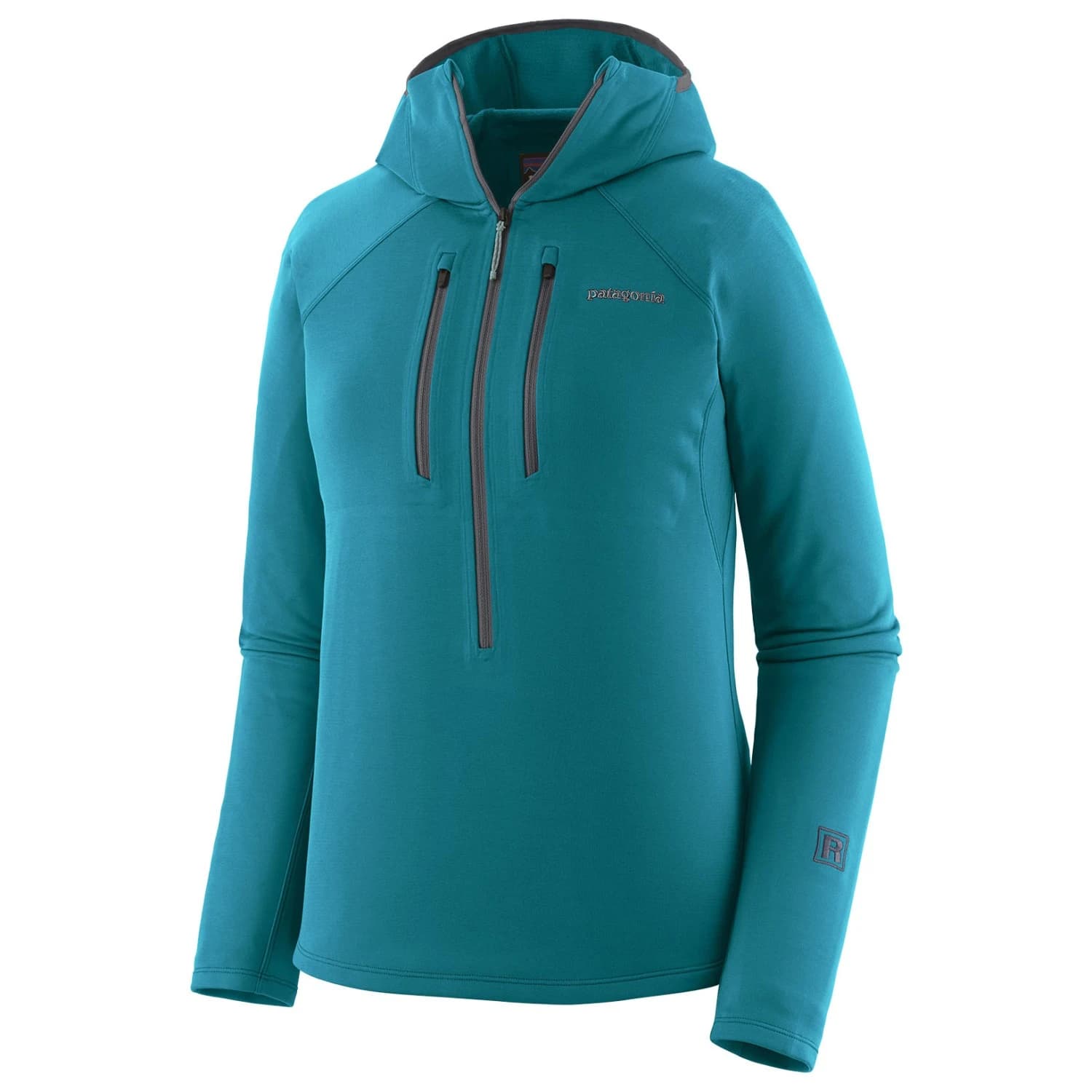 Дамски поларен пуловер Patagonia Women's R1 Ultralight Hoody Fleece jumper - Glacial Blue