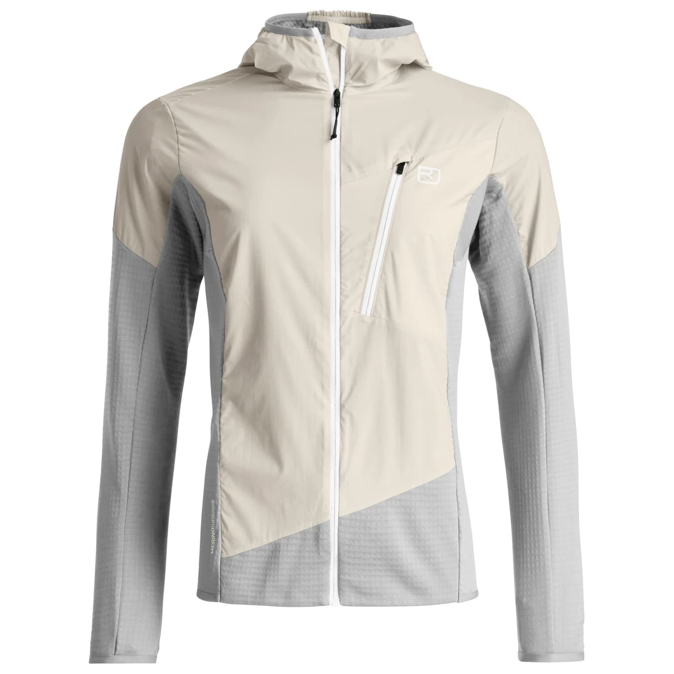 Дамско вълнено яке Ortovox Women's Trace Hybrid Jacket Windproof jacket - White Tea