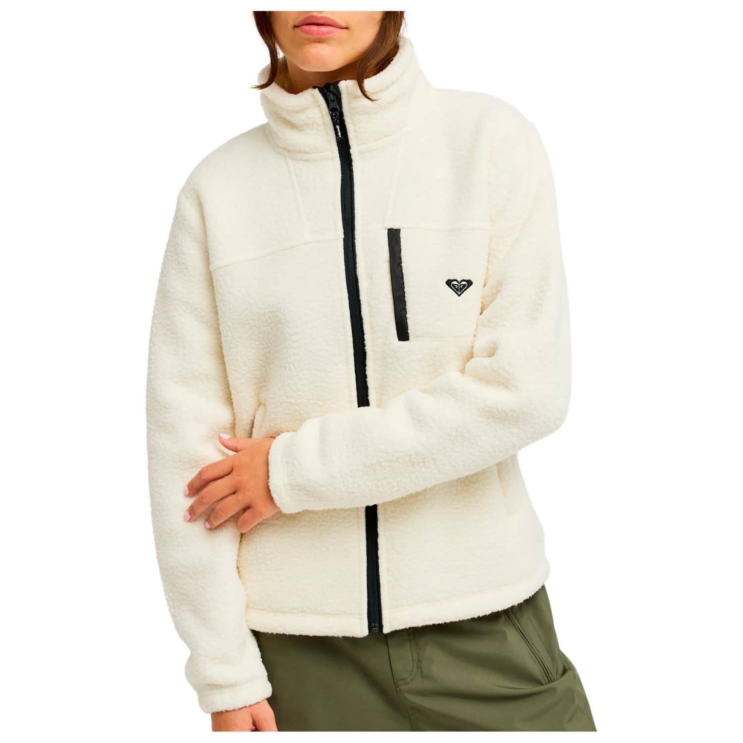 Дамско поларено яке Roxy Women's Alabama Full Zip Solid Fleece jacket - Whisper White