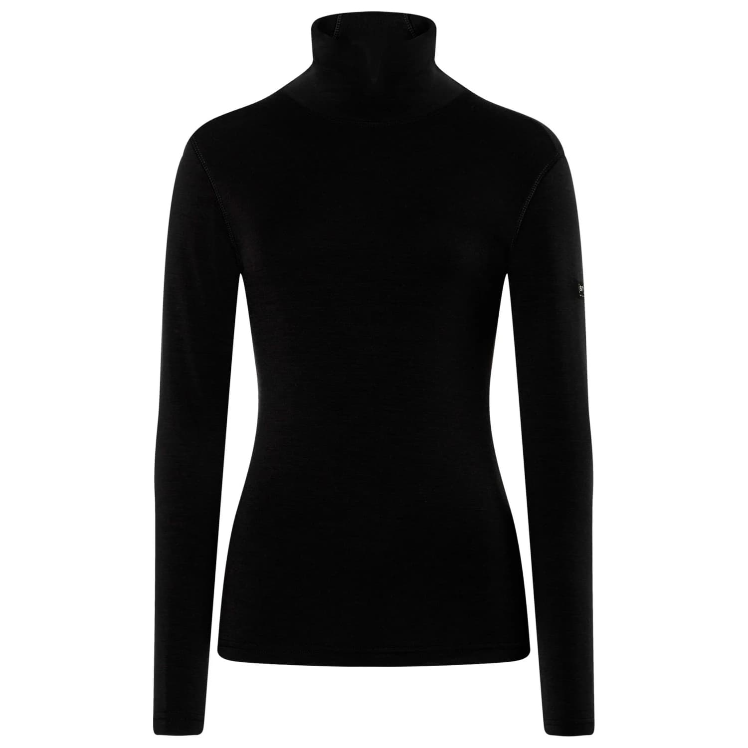Вълнен пуловер super.natural Women's Split Brush Turtleneck Merino longsleeve - Jet Black