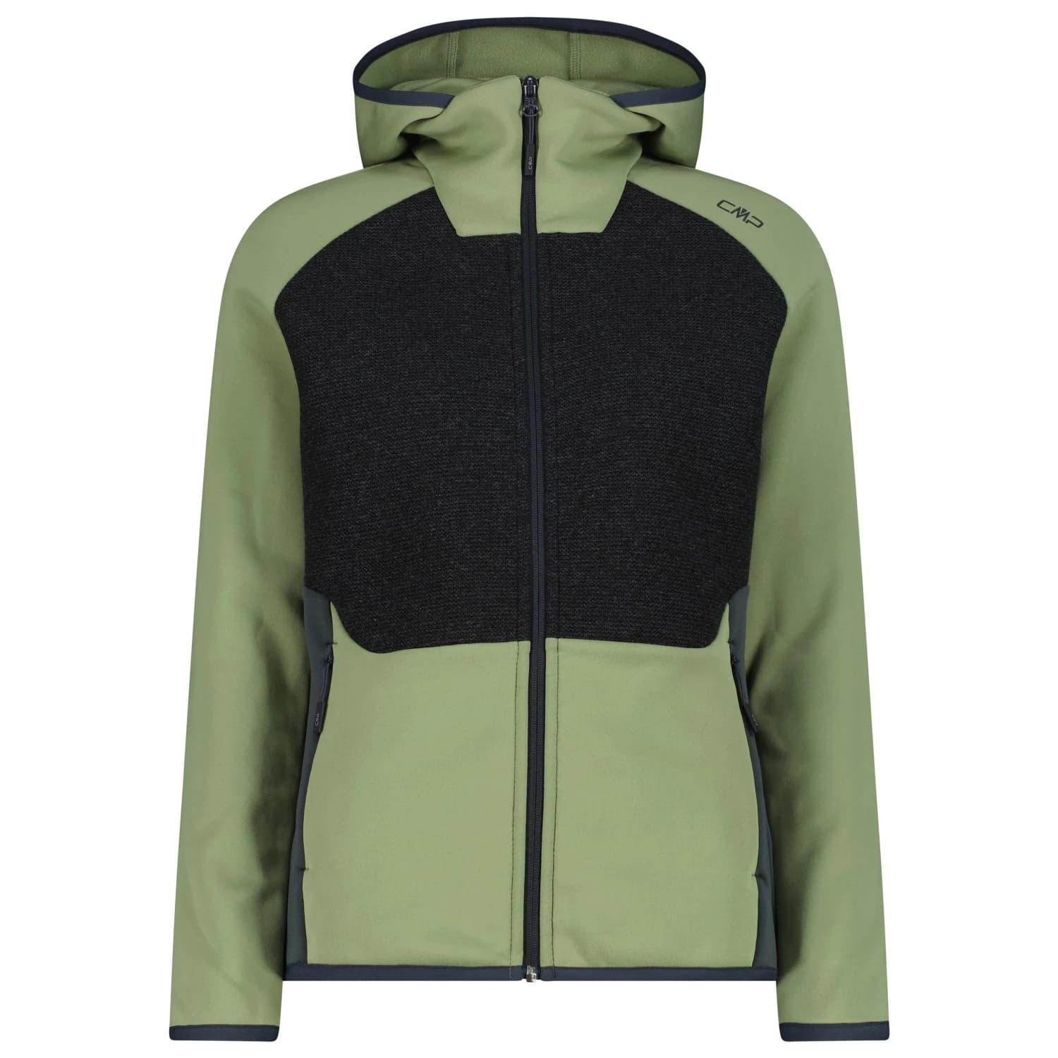 Поларено яке CMP Women's Jacket Fix Hood 36M1886 Wool jacket - Carbone Melange / Green Tea