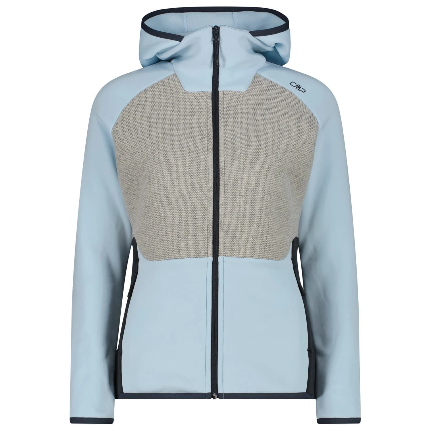 Поларено яке CMP Women's Jacket Fix Hood 36M1886 Wool jacket - Grey Melange / Sky
