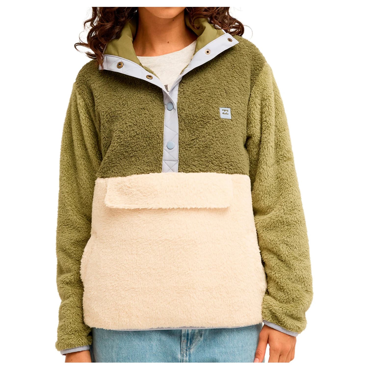 Дамски поларен пуловер Billabong Women's Switchback Pullover Fleece jumper - White Cap