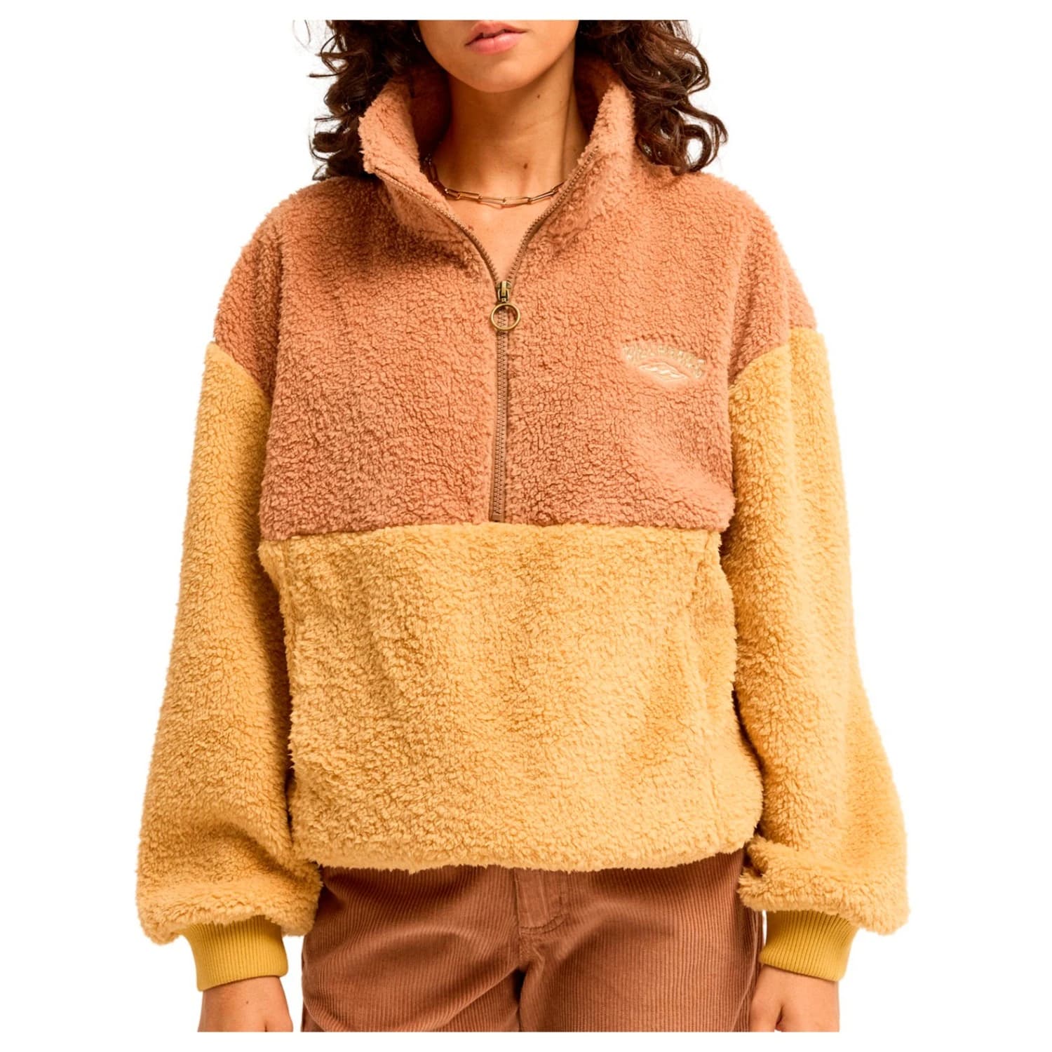 Дамски поларен пуловер Billabong Women's Time Off Fleece jumper - Curry