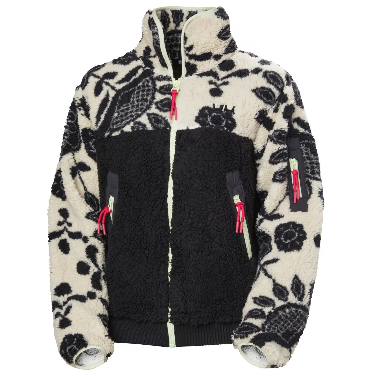 Дамско поларено яке Helly Hansen Women's Moonlit Pile Jacket Fleece jacket - Black Folk Art Aop