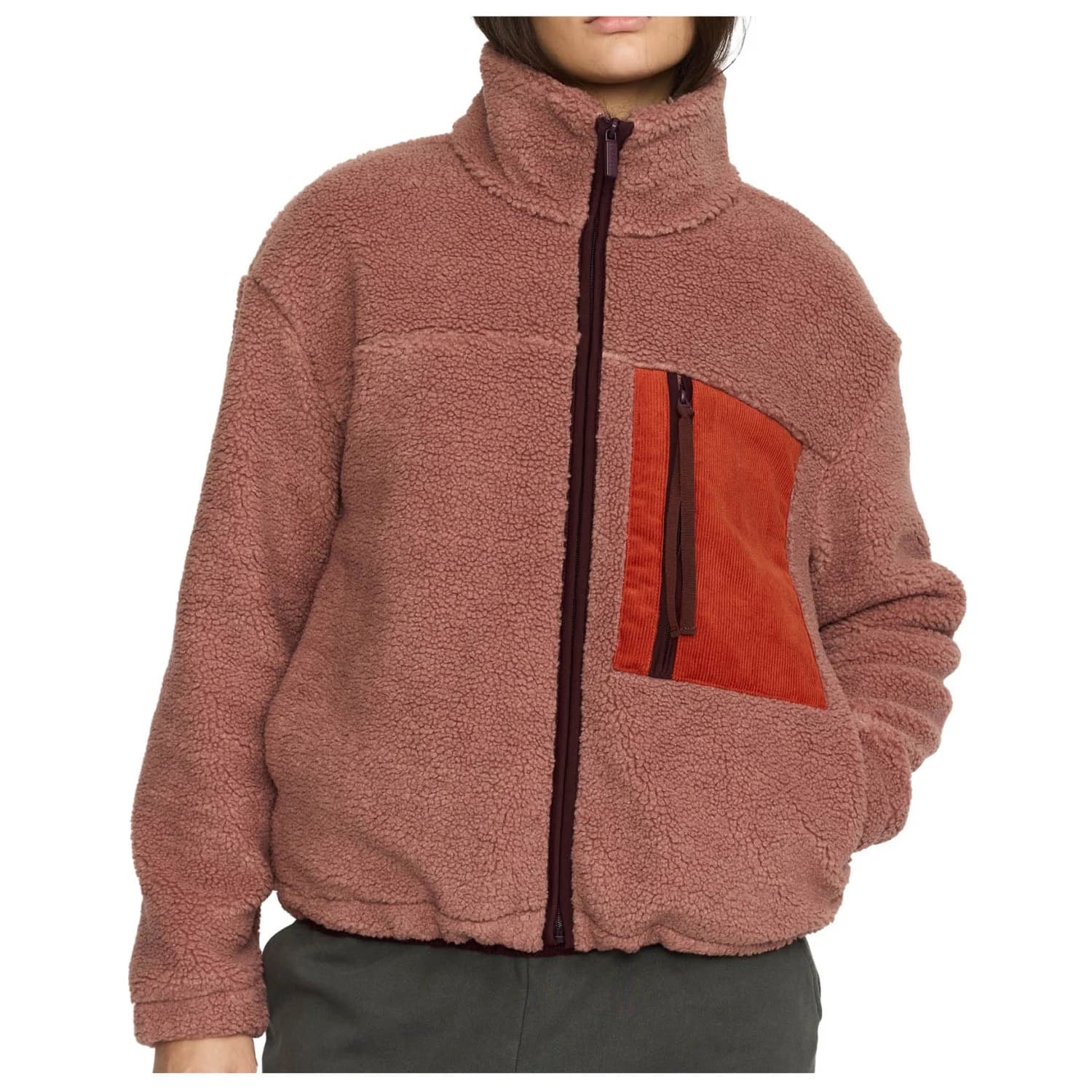 Поларено яке Selfhood Women's Pocket Teddy Fleece jacket - Dust Rose