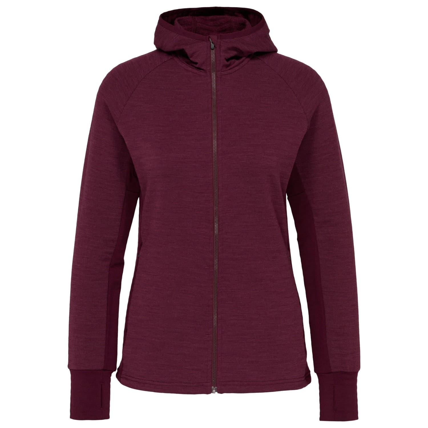 Вълнено яке Stoic Women's MerinoFleece260 FlenSt. II Zip Hoody Merino hoodie - Plum Red Melange / Dark Plum Red