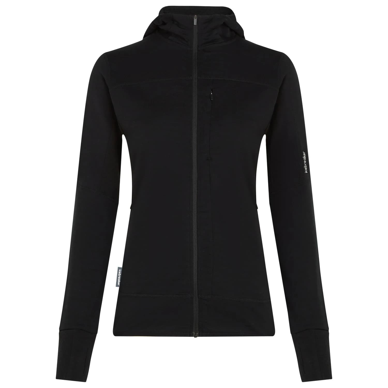 Вълнен пуловер Icebreaker Women's Merino 300 Realfleece Descender L/S Zip Merino jacket - Black