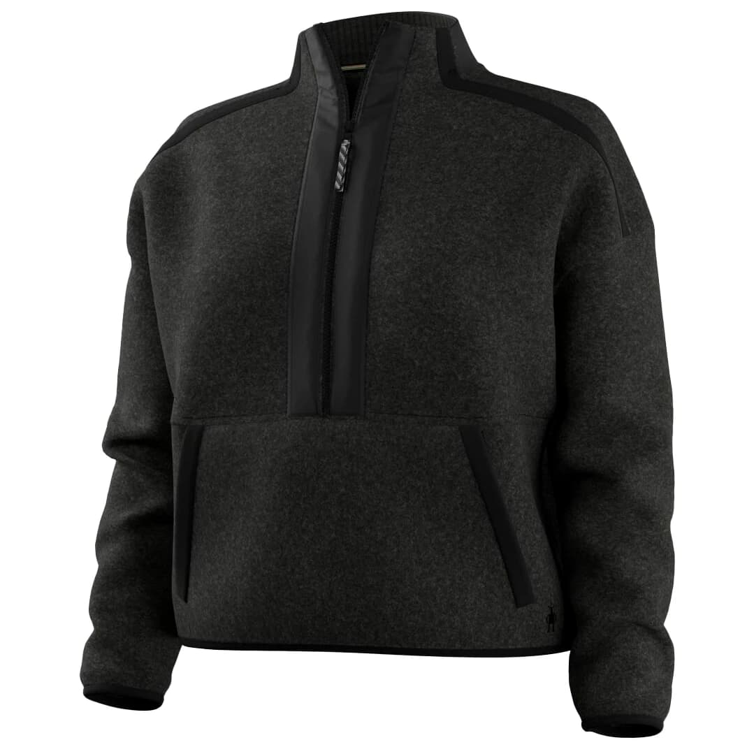 Дамски вълнен пуловер Smartwool Women's Second Cut Fleece 1/2 Zip Fleece jumper - Charcoal