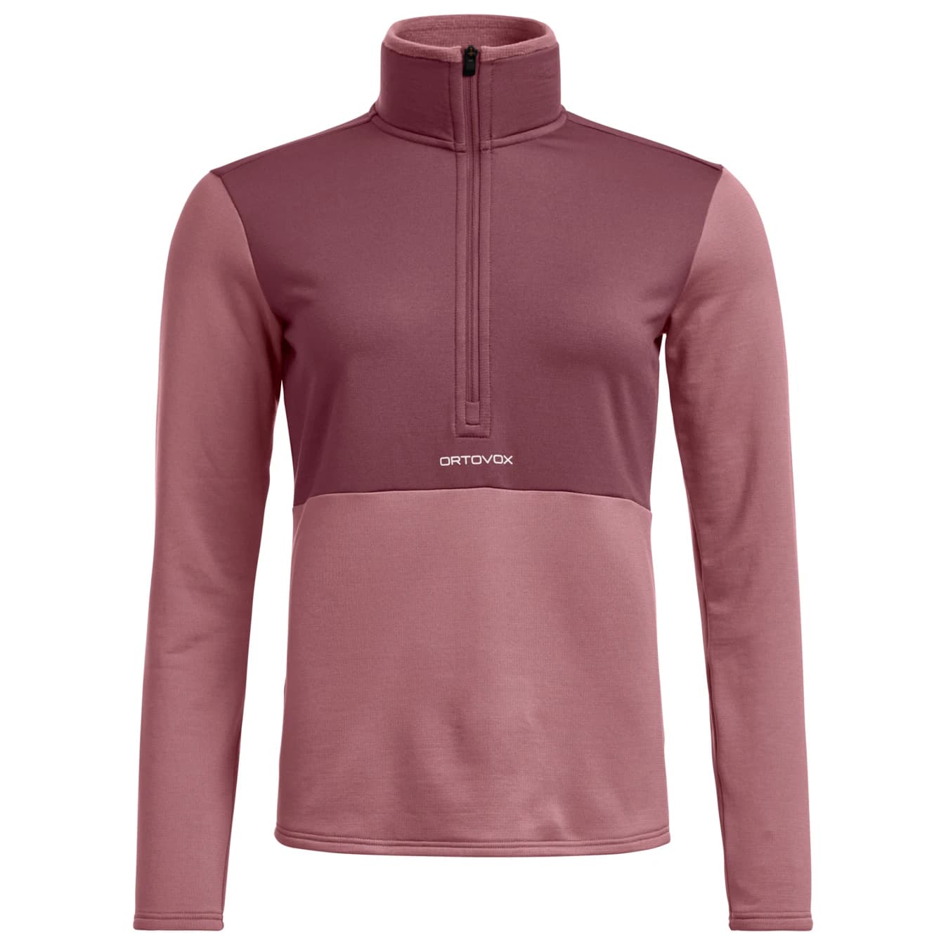 Дамски поларен пуловер Ortovox Women's Fleece Light Zip Neck Fleece jumper - Dusk Rose