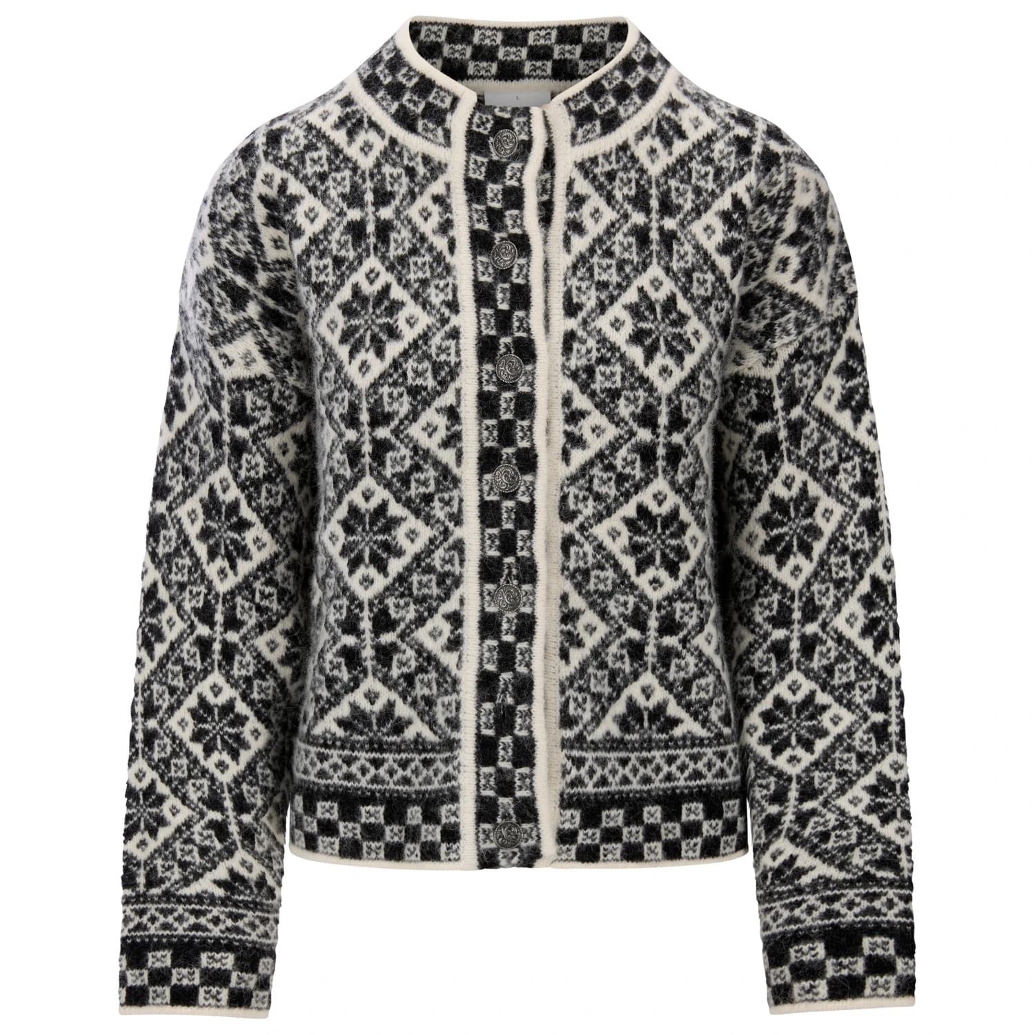 Вълнено яке Dale of Norway Women's Sotra Alpa Jacket Merino jumper - Black / White