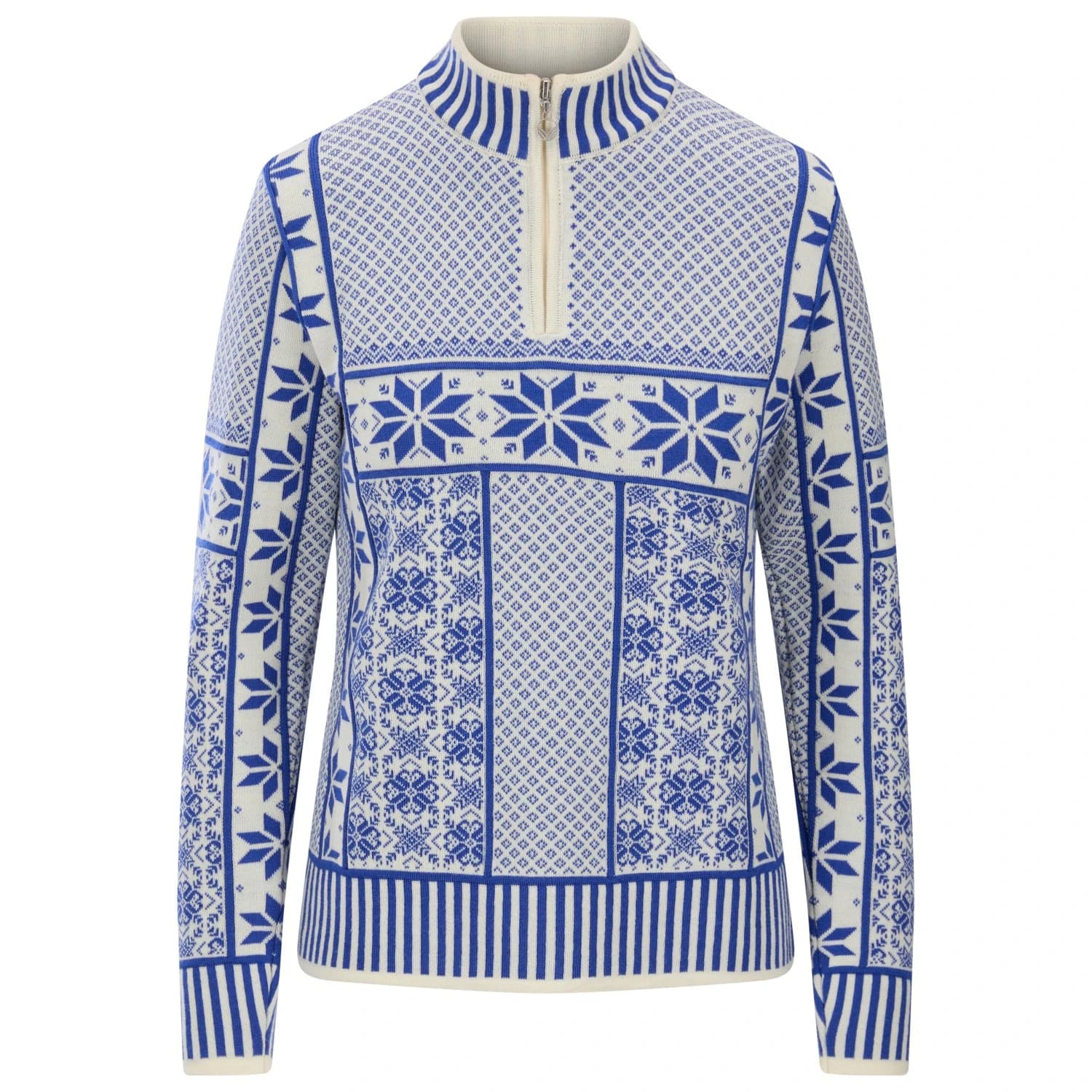 Вълнен пуловер Dale of Norway Women's Vardåsen Sweater Merino jumper - Offwhite / Ultramarine