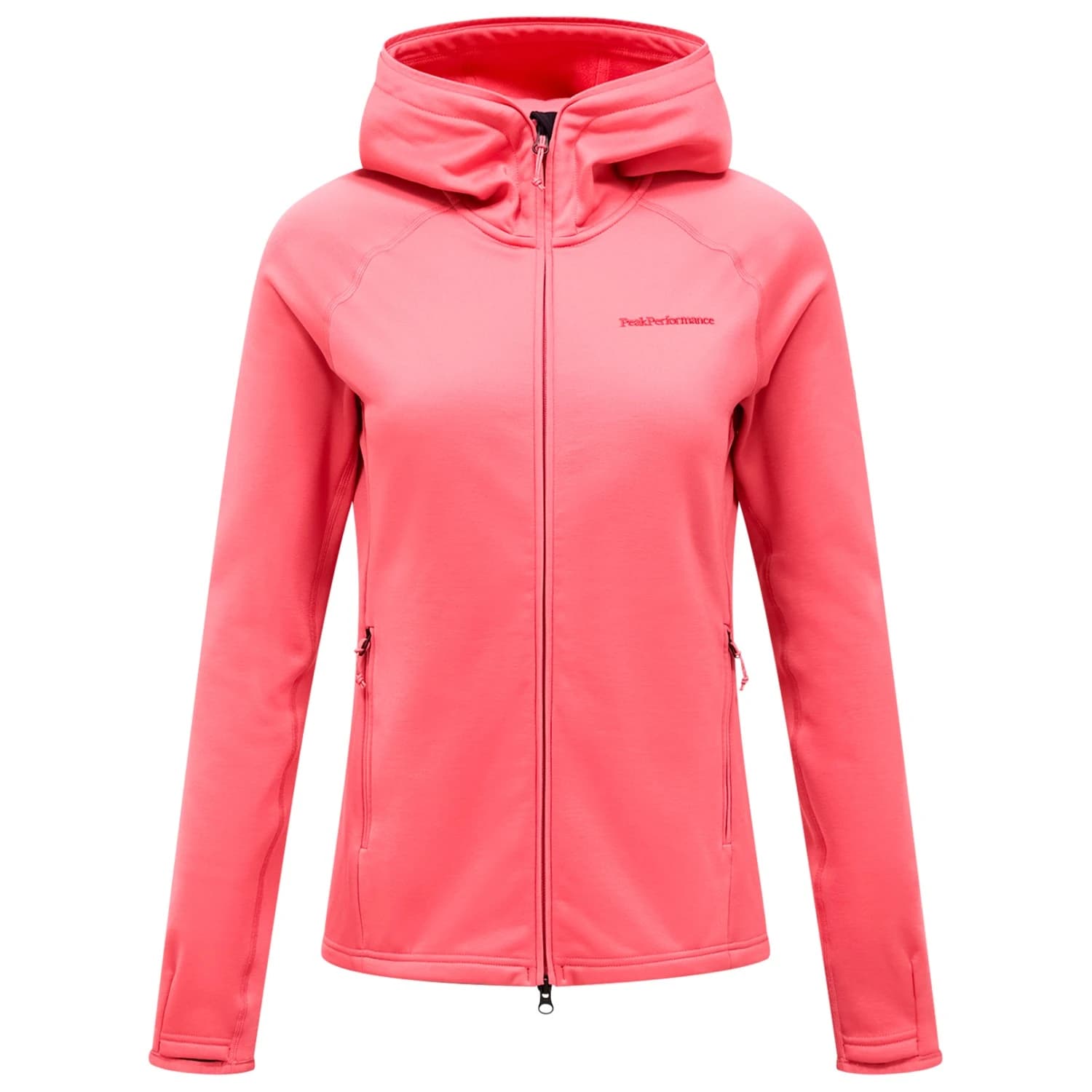 Поларено яке Peak Performance Women's Midlayer Zip Hood Fleece jacket - Mountain Blush