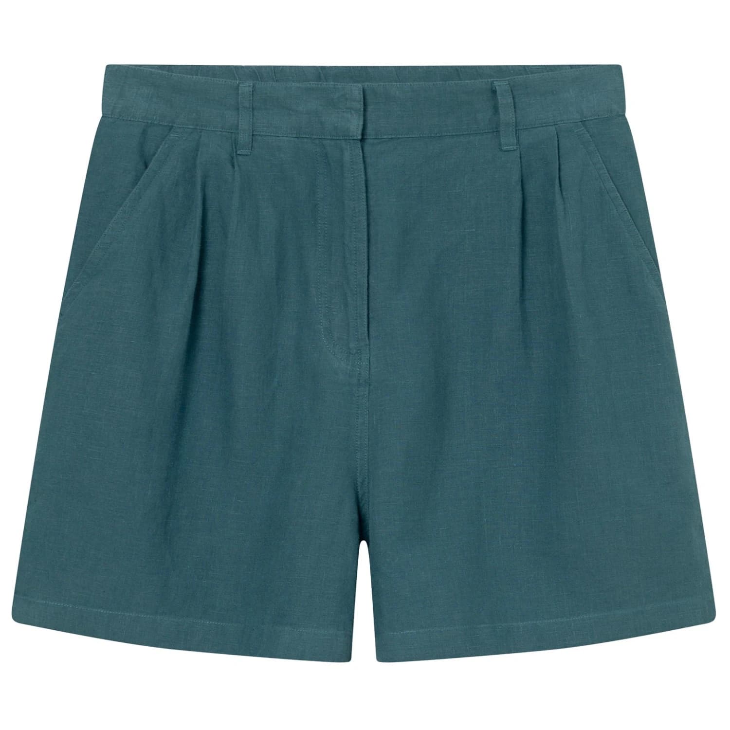 Дамски къси панталони Dedicated Women's Shorts Djupvik Linen Shorts - Linen Mediterranea Green