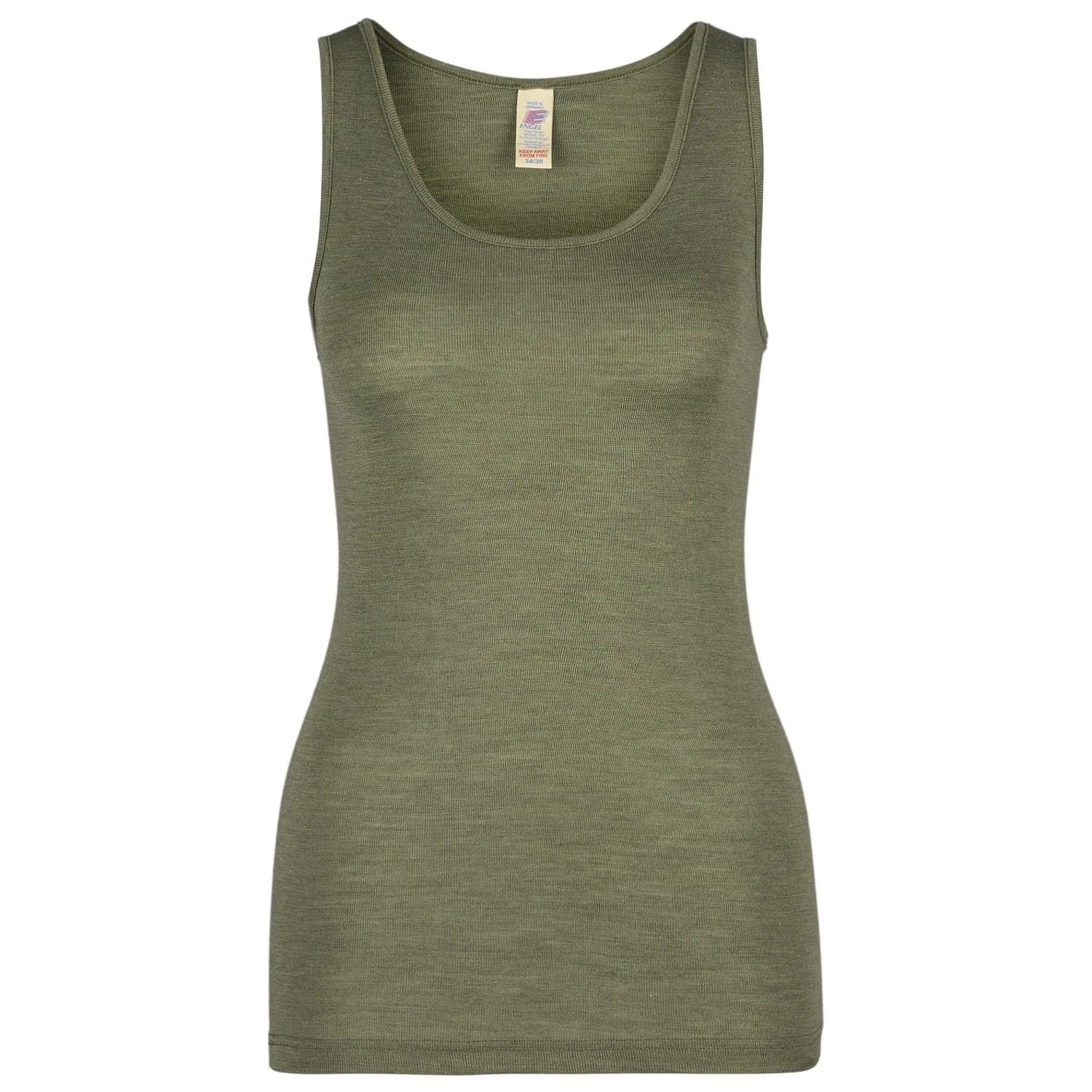 Копринено термобельо Engel Women's Tank Top Merino base layer - Olive