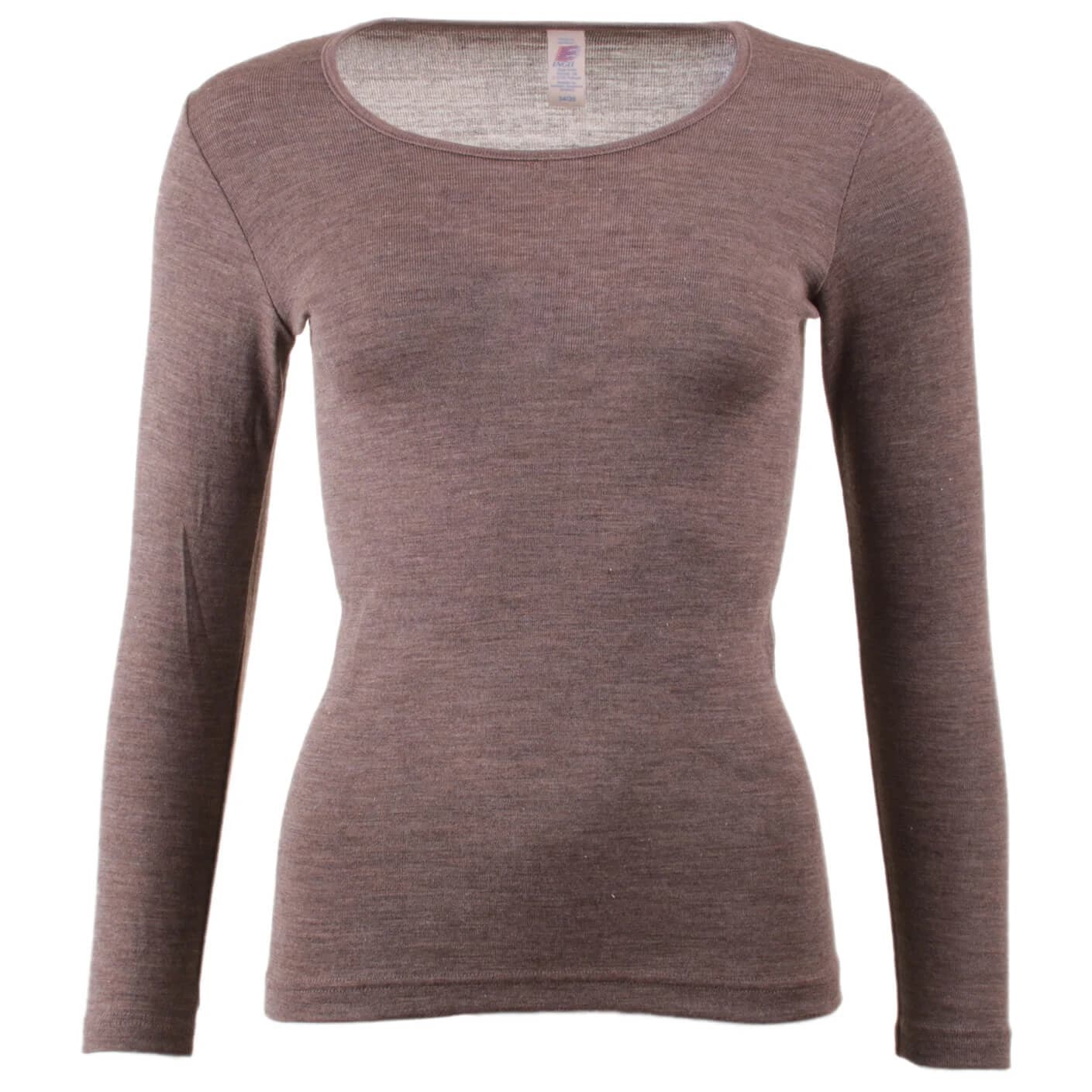 Дамско копринено термобельо Engel Women's Undershirt L/S Merino base layer - Walnut