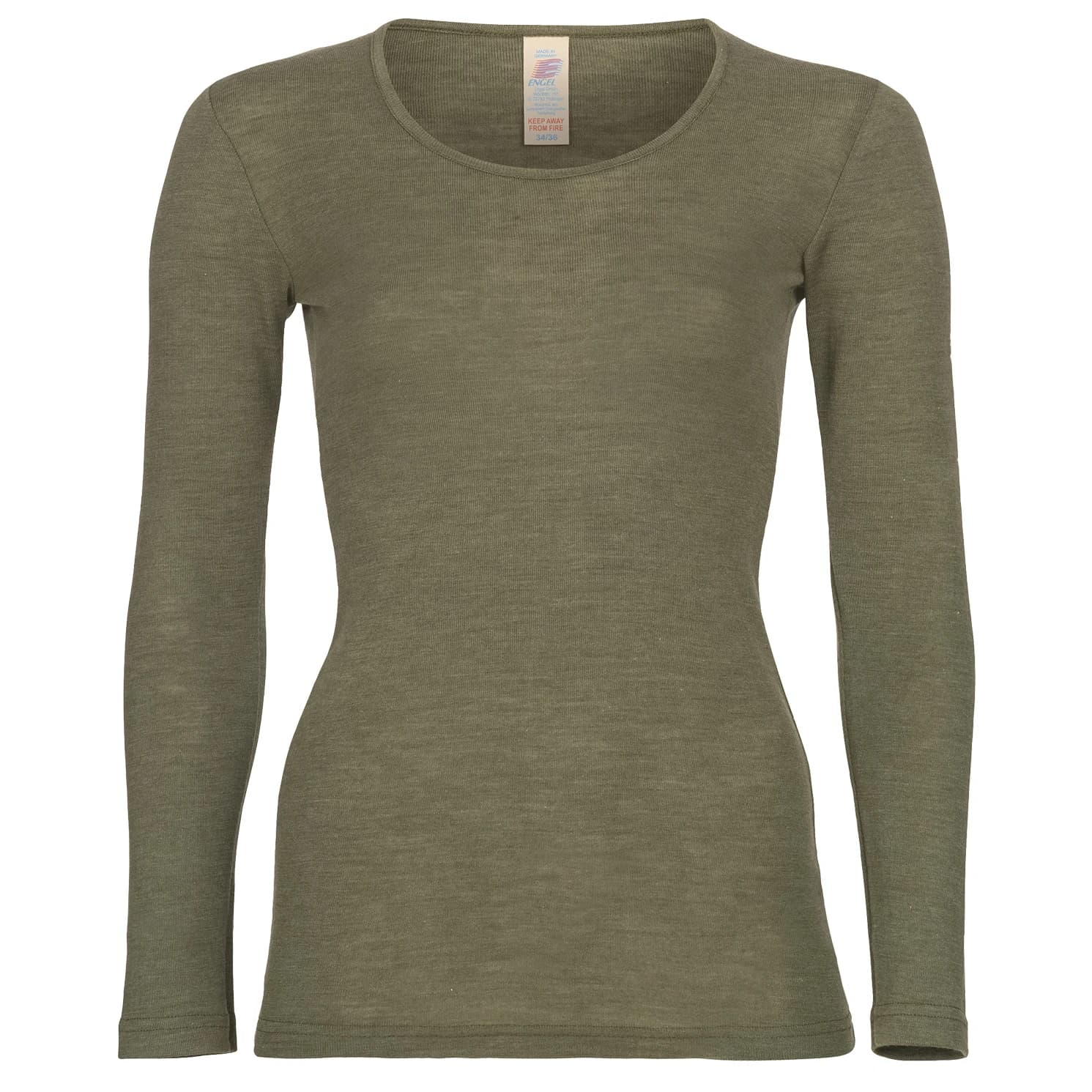 Дамско копринено термобельо Engel Women's Undershirt L/S Merino base layer - Olive