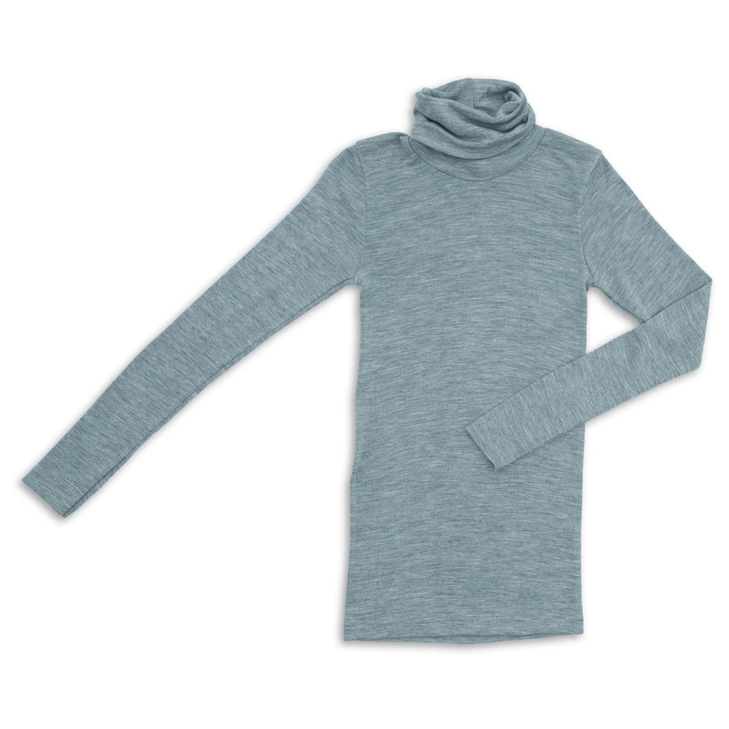 Дамско копринено термобельо Engel Women's Long-Sleeved Roll Neck Silk base layer - Bergblau