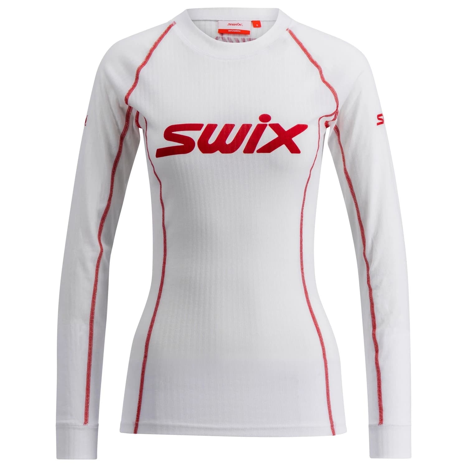 Синтетично термобельо Swix Women's RaceX Classic Long Sleeve Synthetic base layer - Bright White / Swix Red