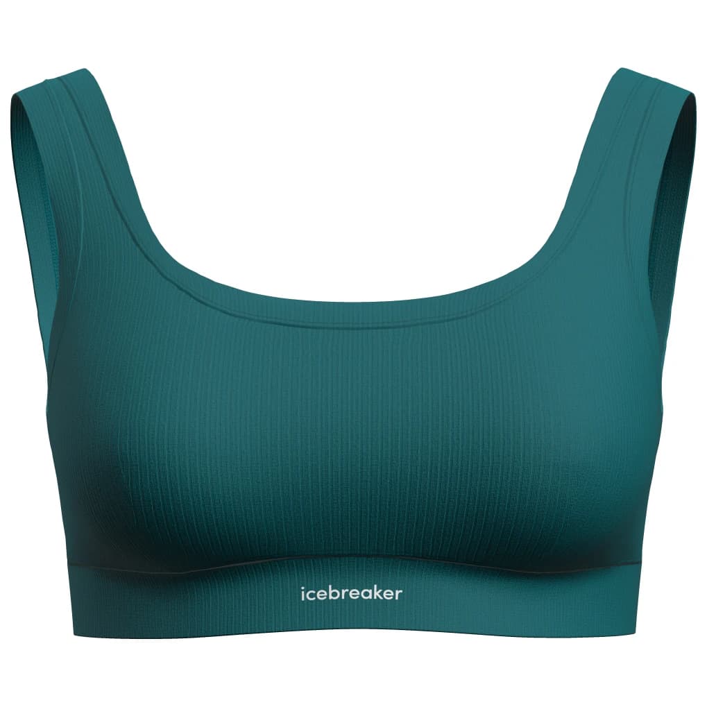Спортен сутиен Icebreaker Women's Merino Rib Lotus Bra Sports bra - Tidal Teal