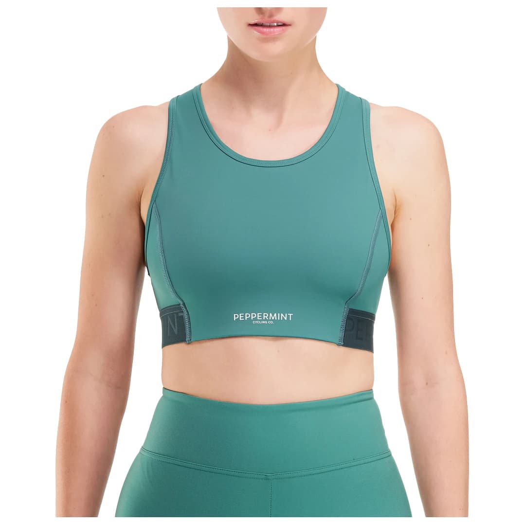 Дамски спортен сутиен PEPPERMINT Women's Signature High-Neck Bra Sports bra - Seaweed