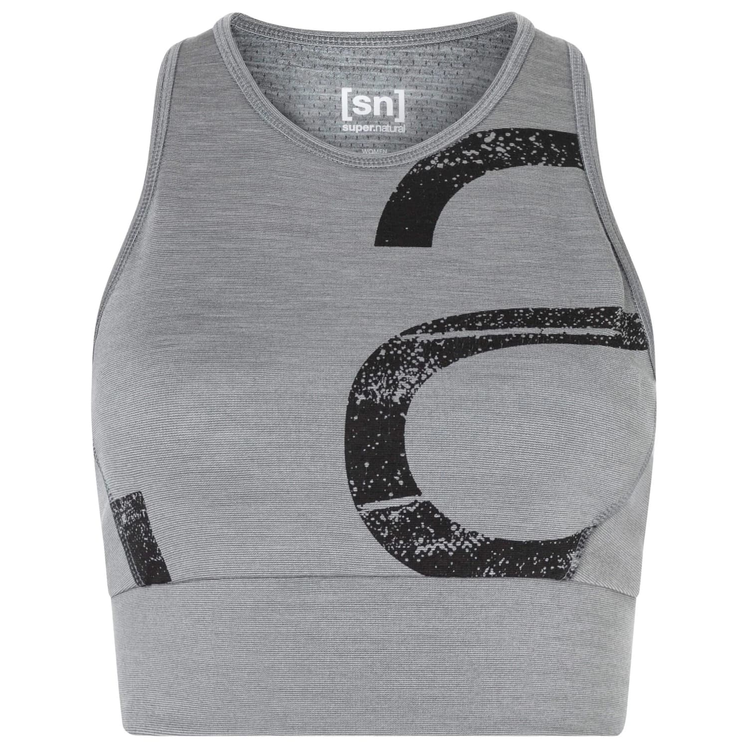 Дамски спортен сутиен Super.natural Women's Capital Logo LF Top Sports bra - Cashmere Grey Melange / Jet Black
