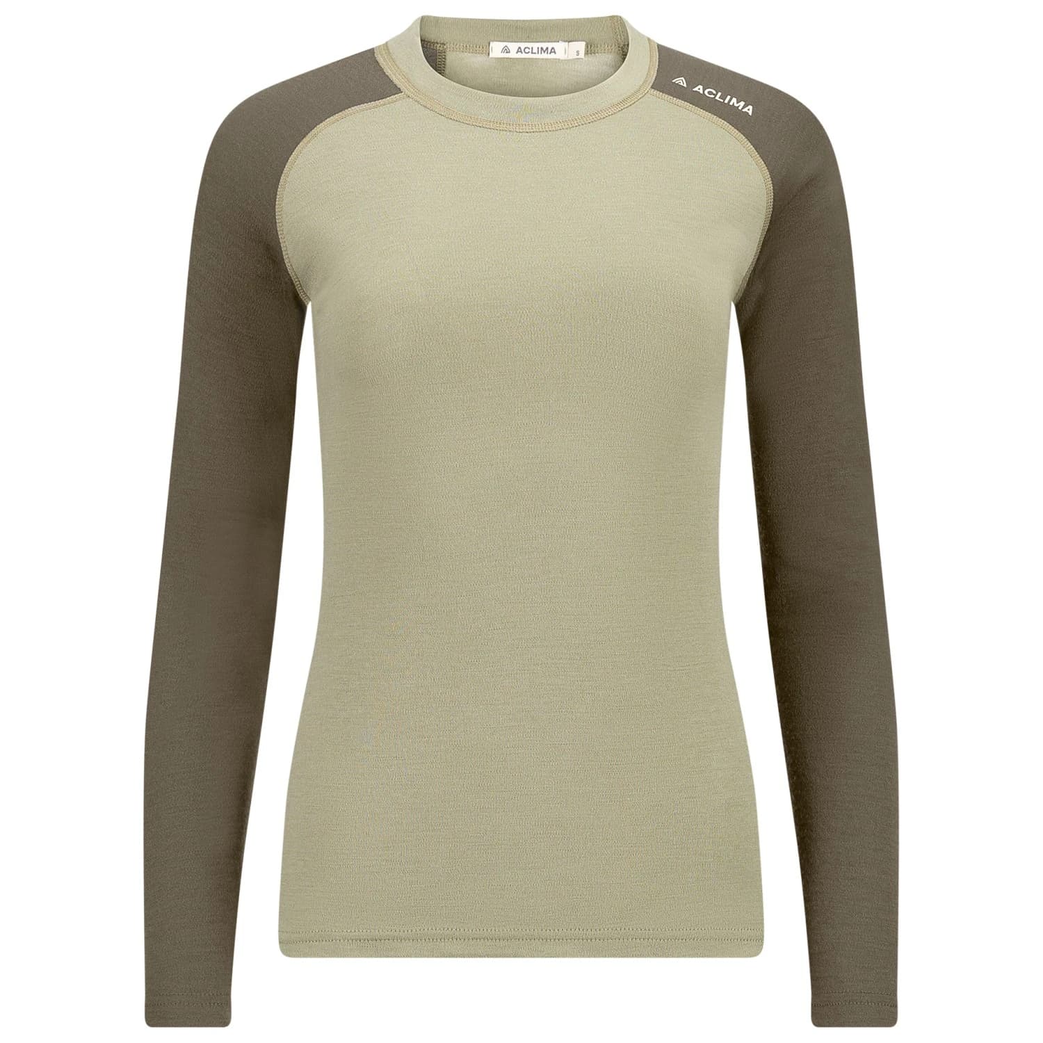 Дамско мериносово термобельо Aclima Women's WW Crew Neck Merino base layer - Aloe / Tarmac